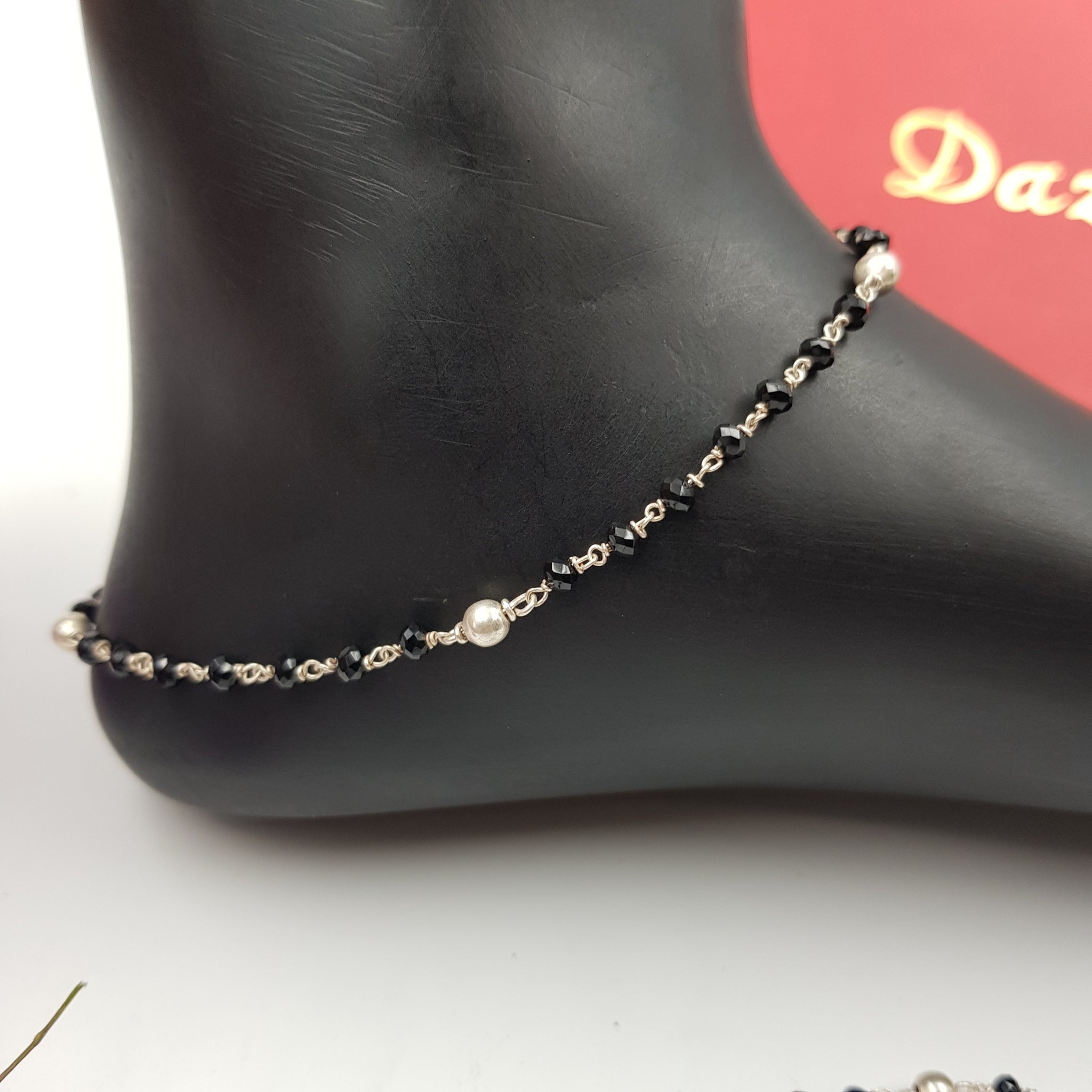 Black Silver Anklet