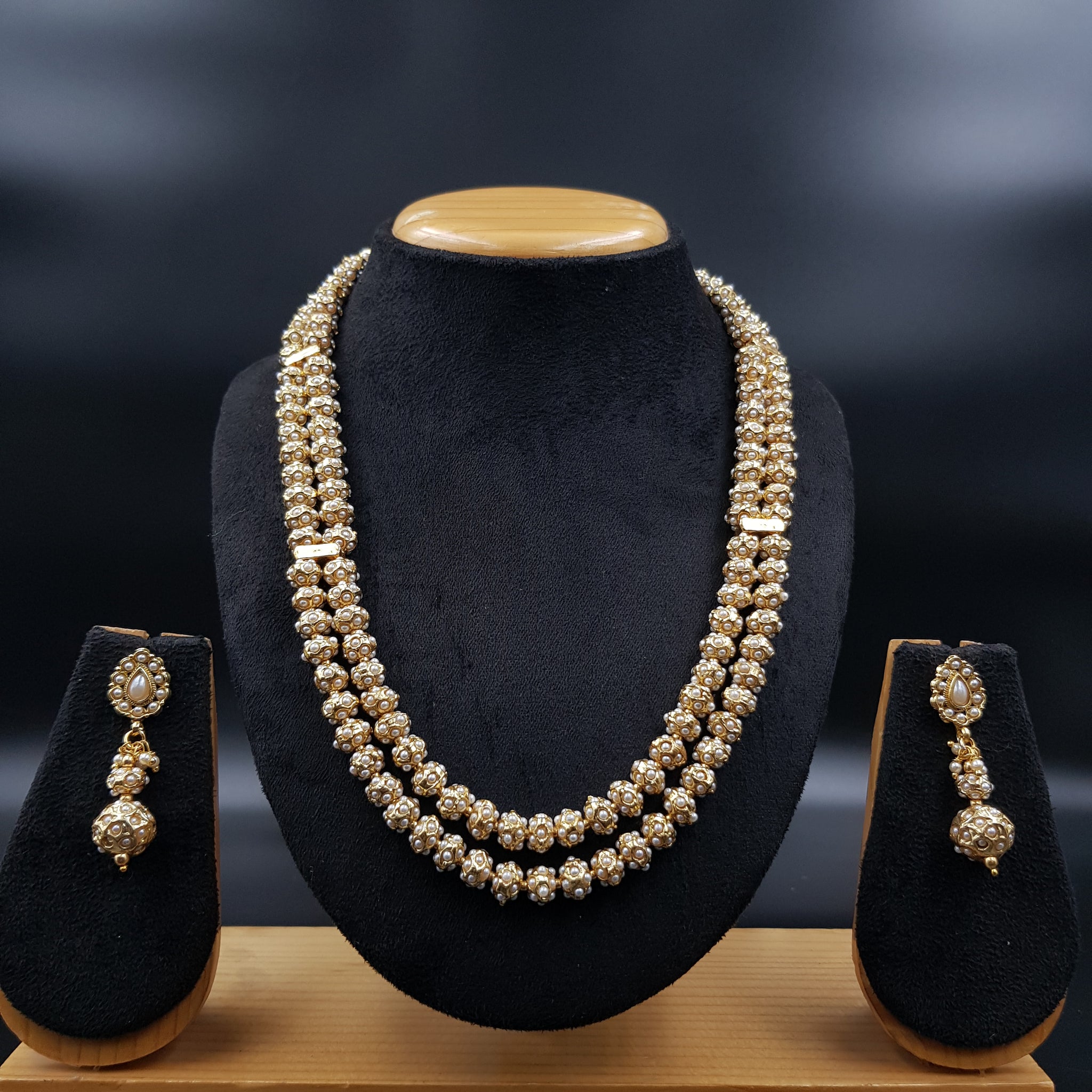 Jadau Pearl Necklace Set 11007-21