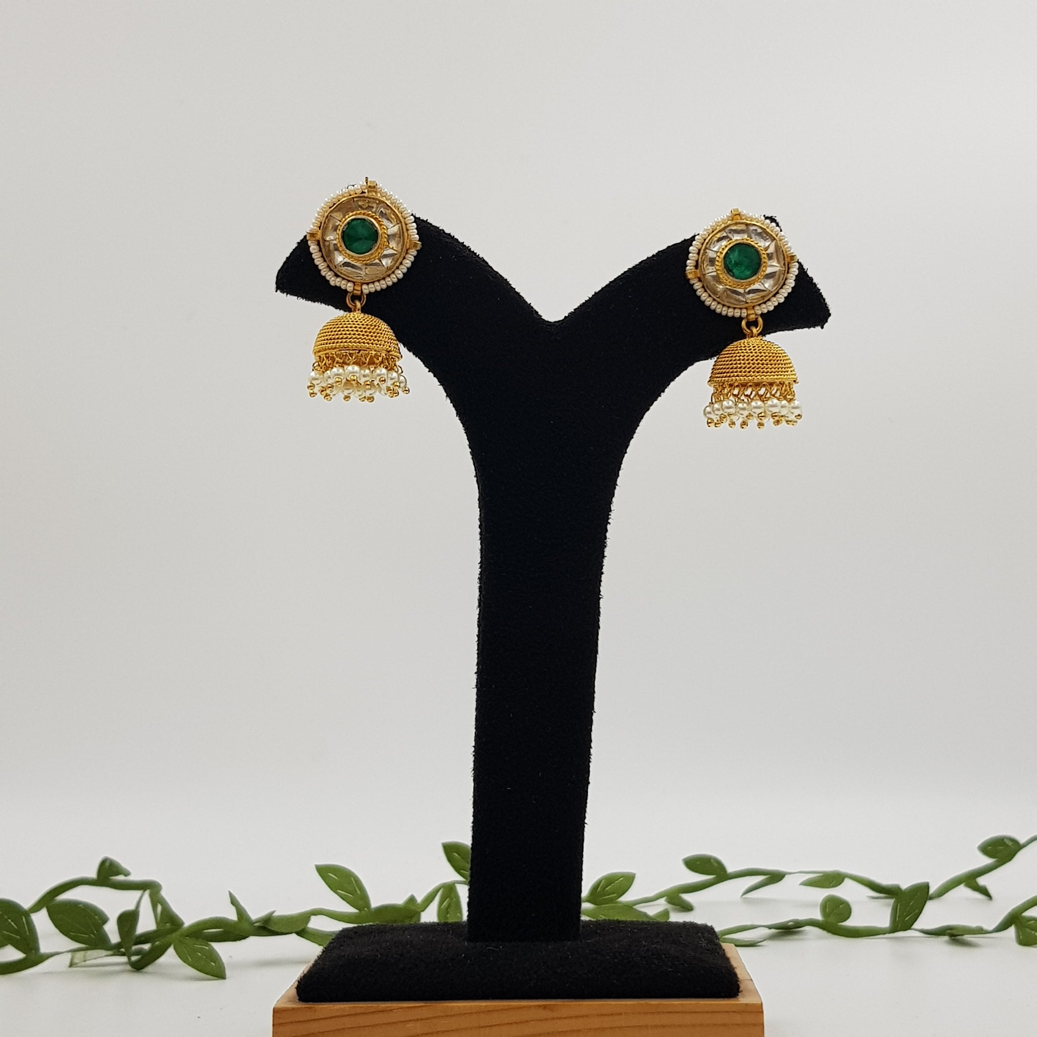 Green Kundan Earring