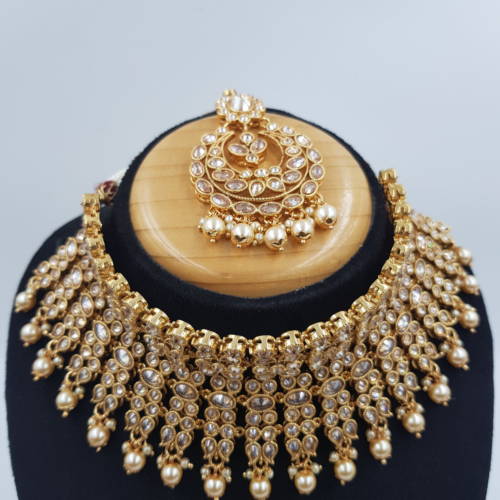 Choker Gold Look Necklace Set 4638-33