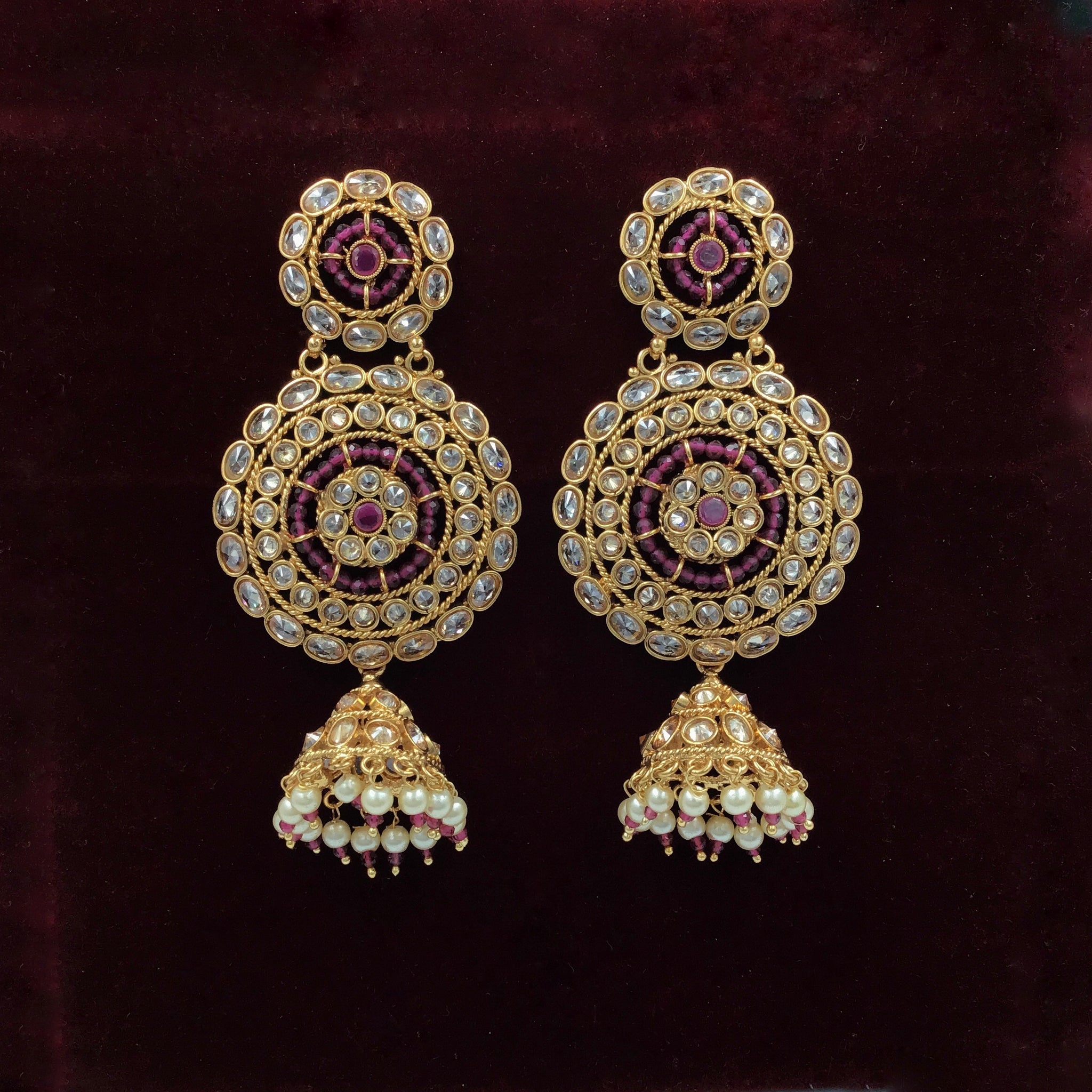 Ruby Gold Look Earring 13390-0429