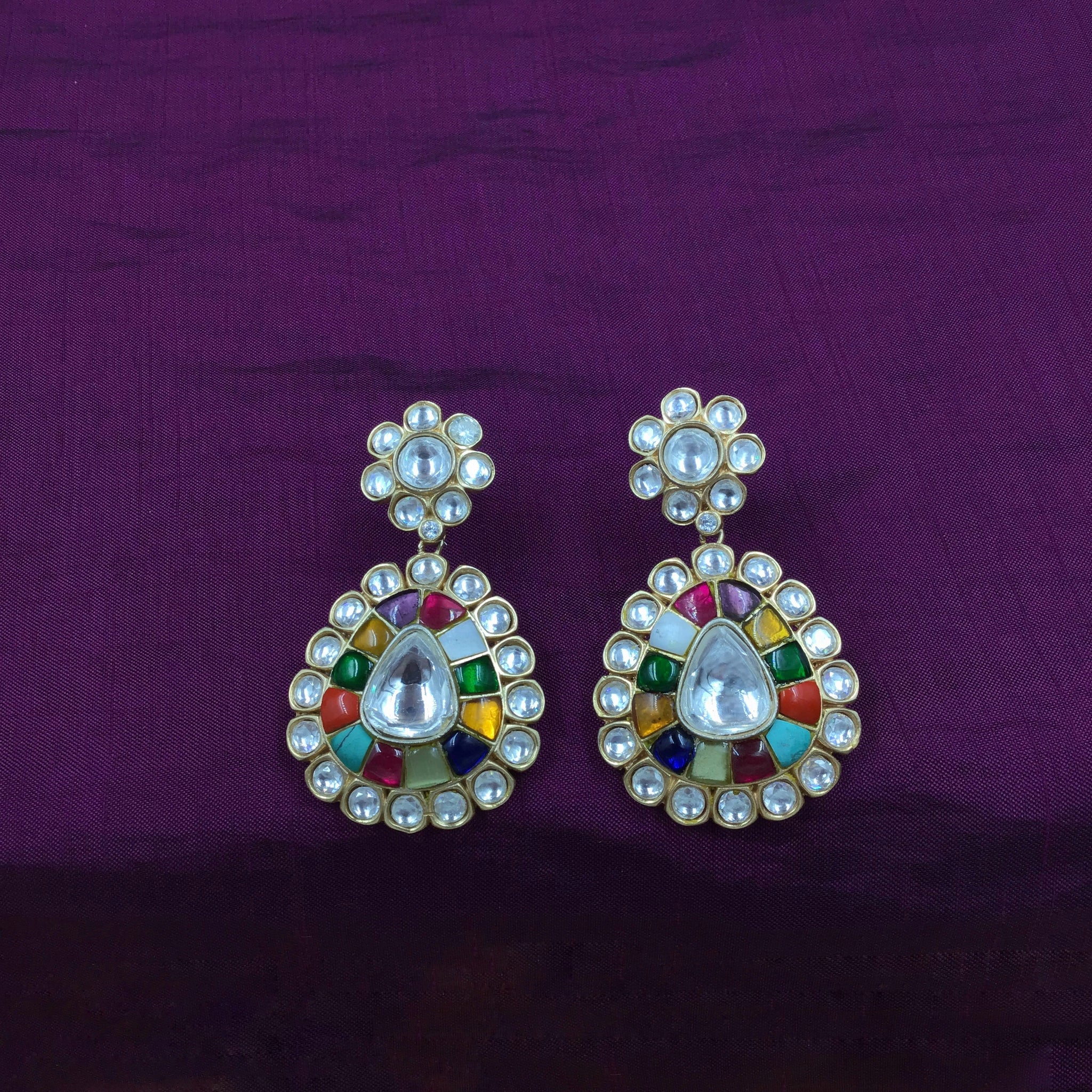 Sabyasachi Inspired Danglers Kundan Earring 10567-87