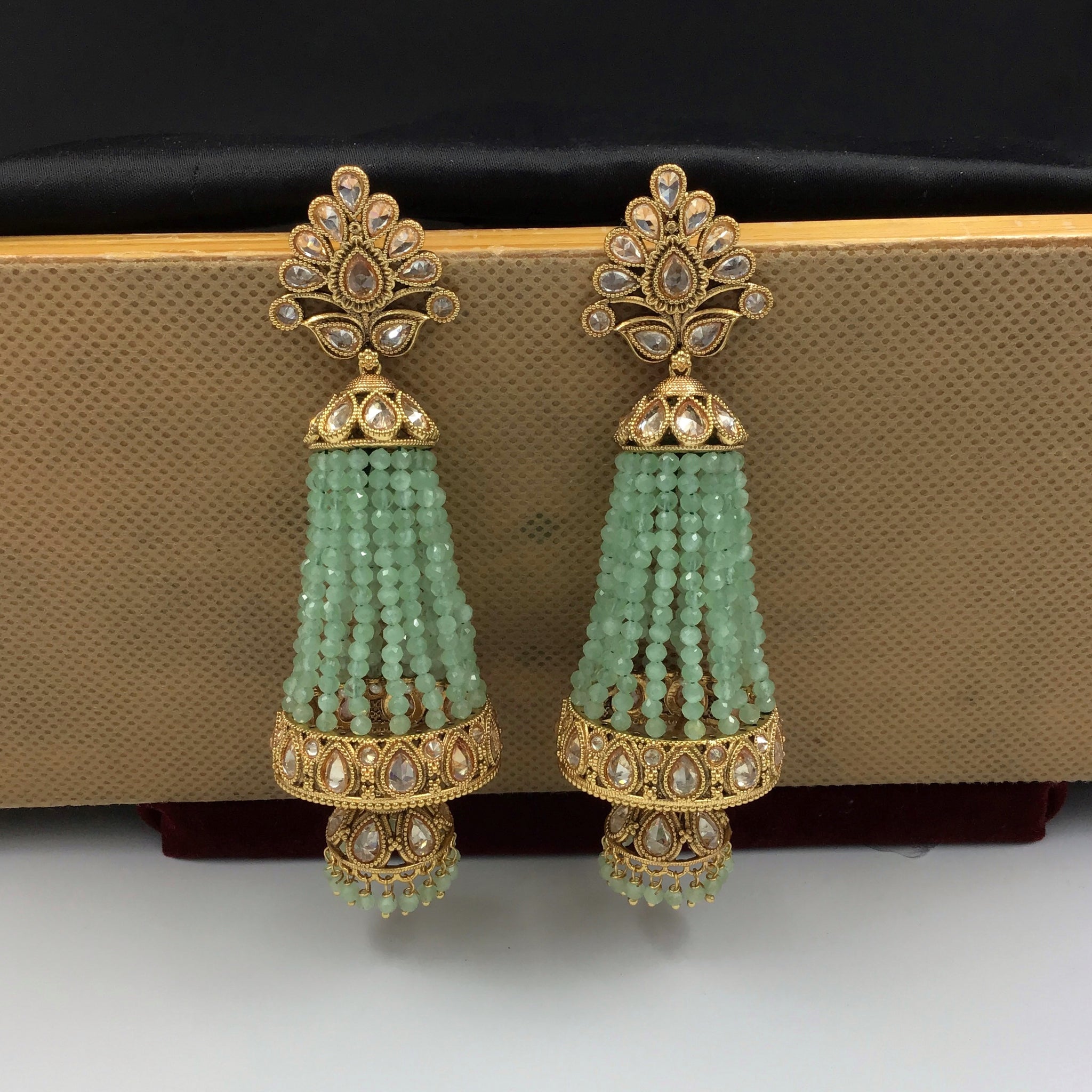 Mint Green Gold Look Earring 10074-5367