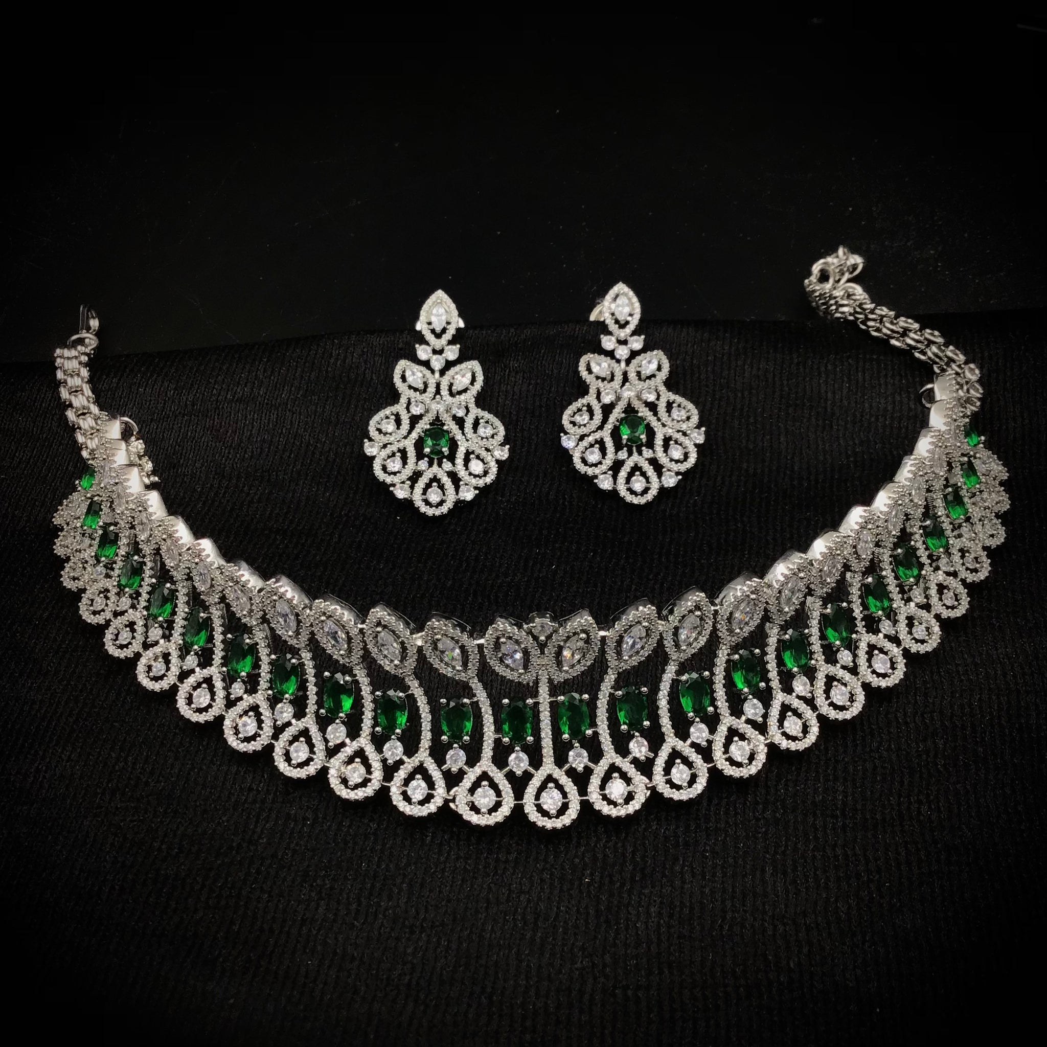 Designer Zircon/AD Choker Set 3428-100