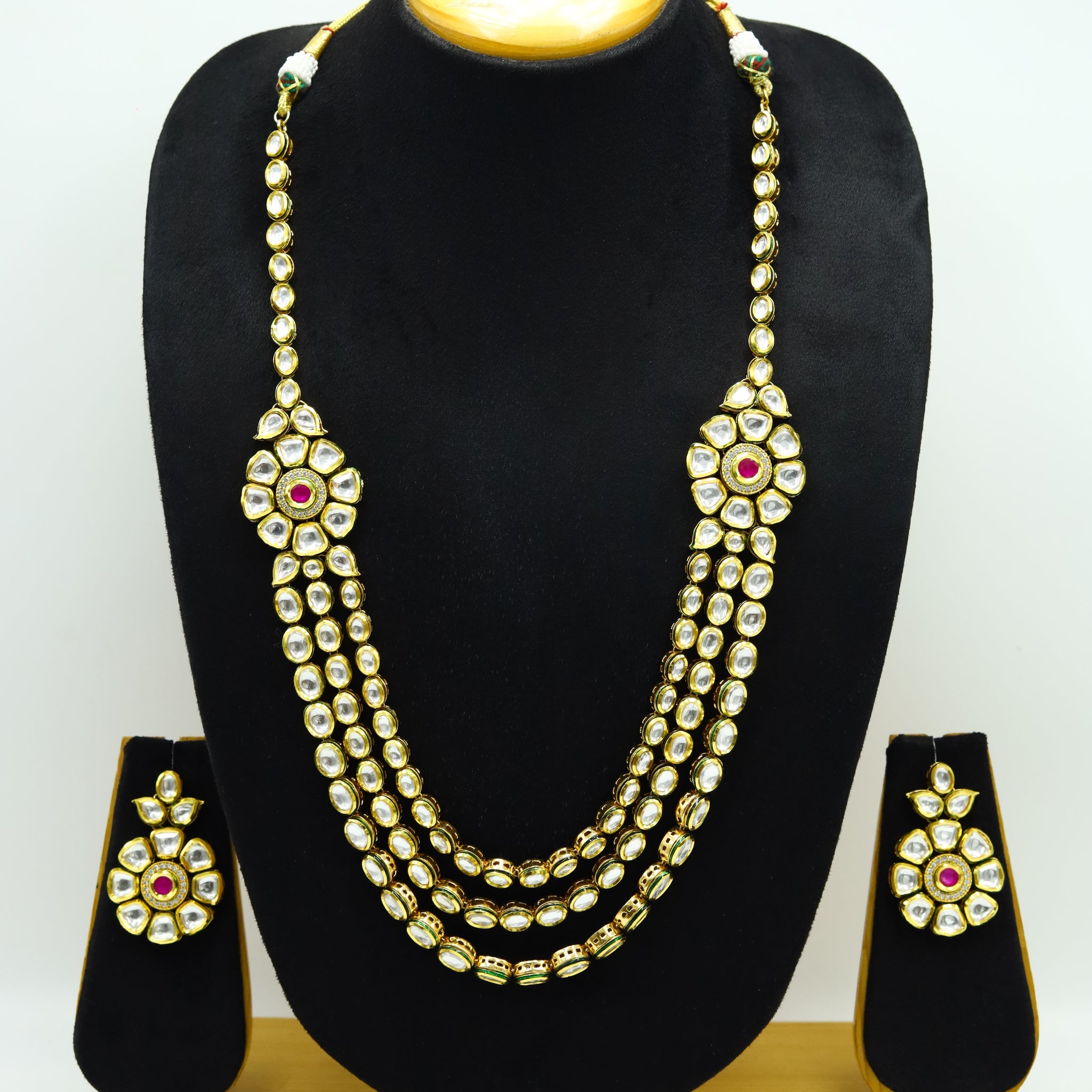 Kundan Necklace Set Long Neck 8439-73