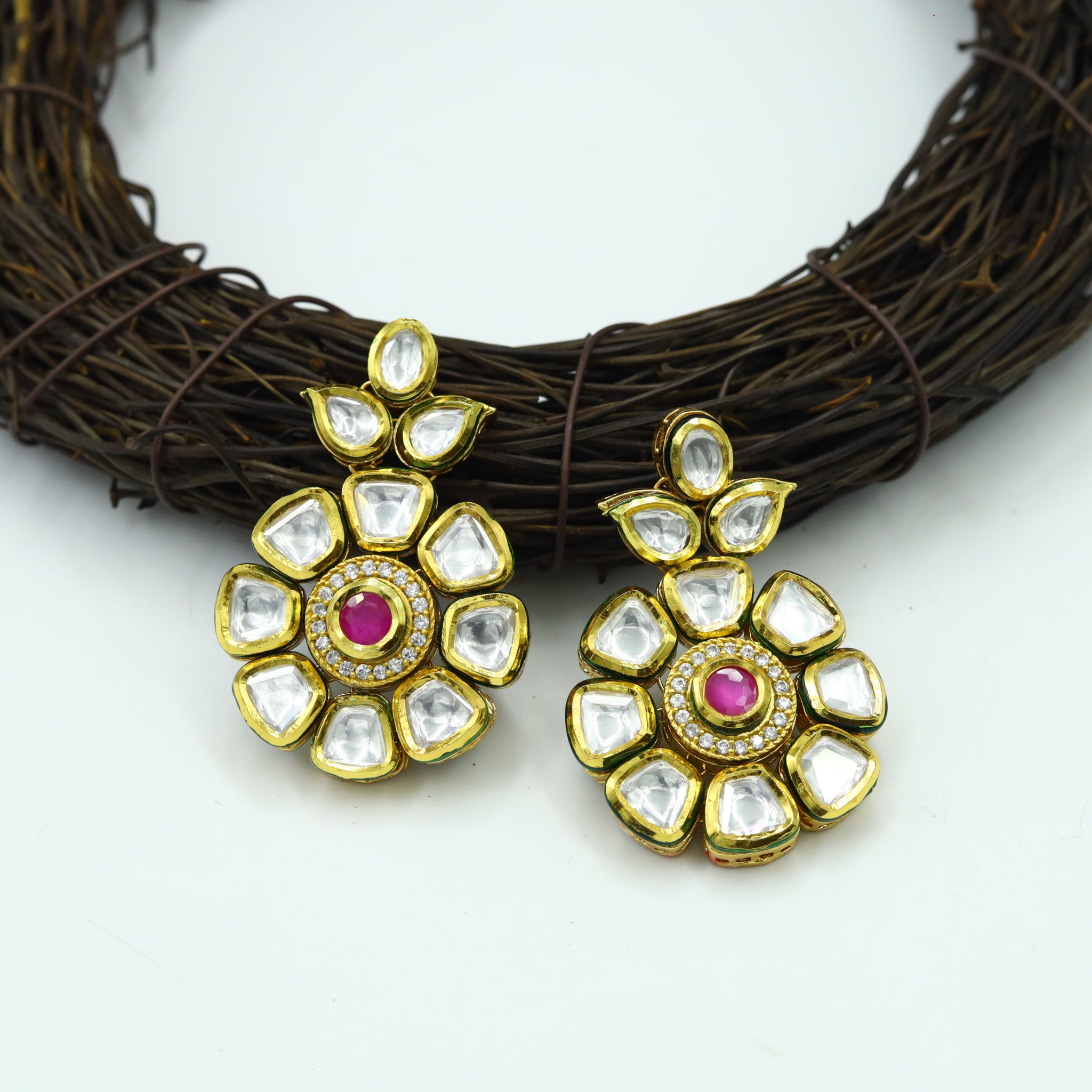 Kundan Necklace Set Long Neck 8439-73