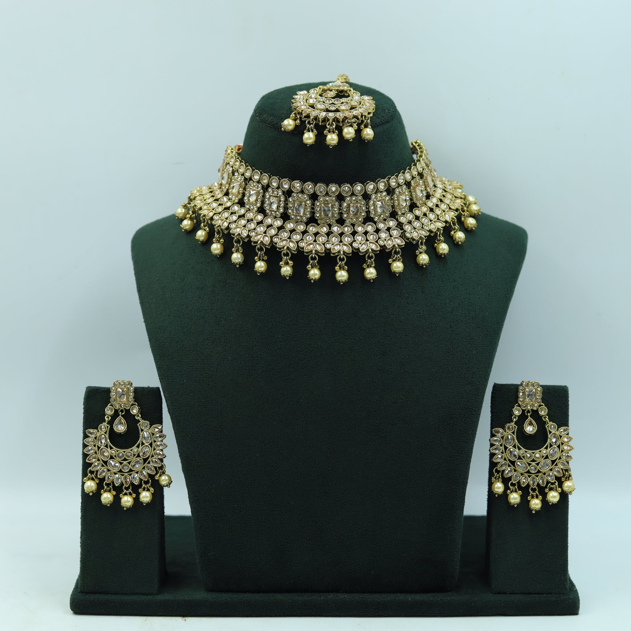 Antique Gold Look Necklace Set 8729-2739