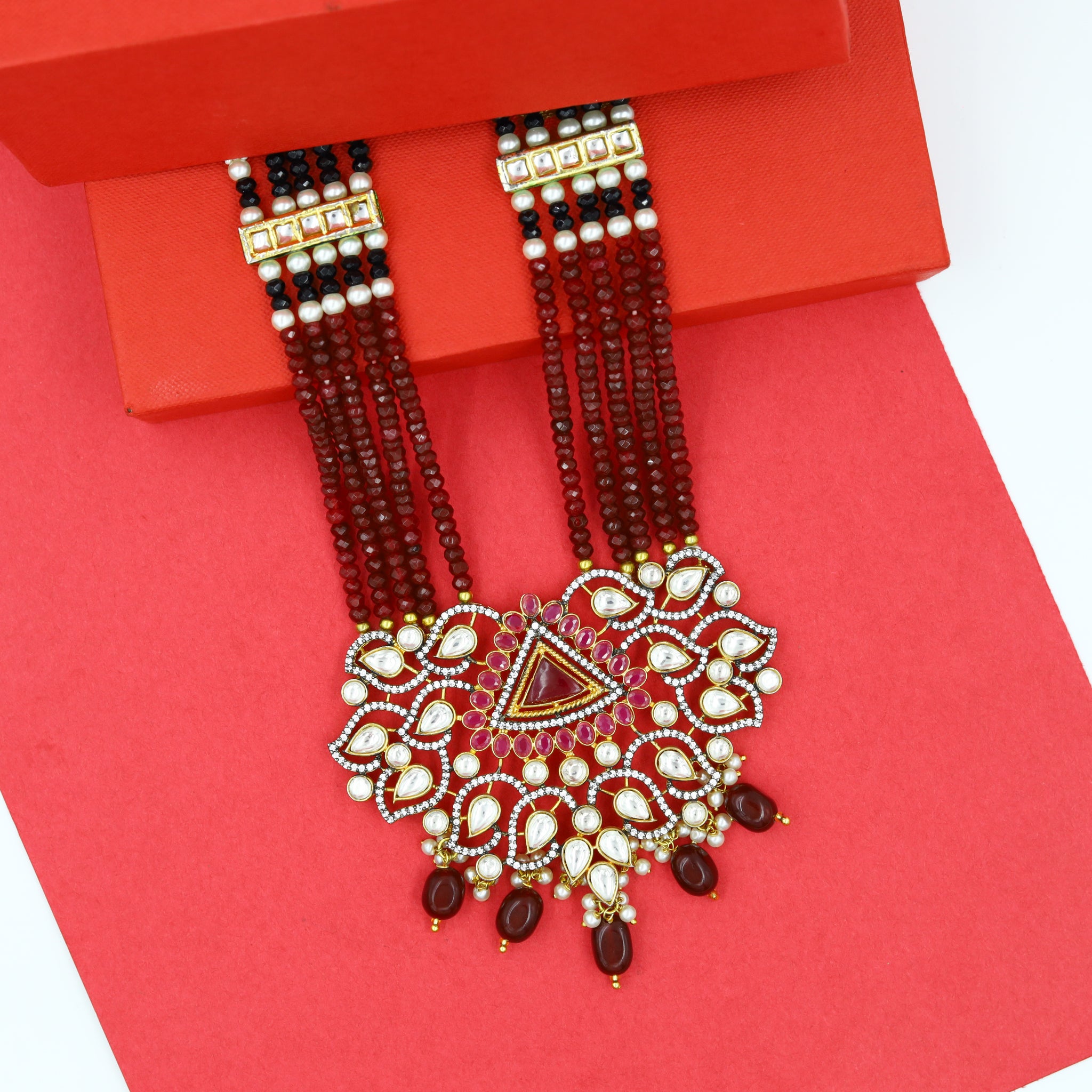 Ruby Kundan Pendant Set 8200-2025