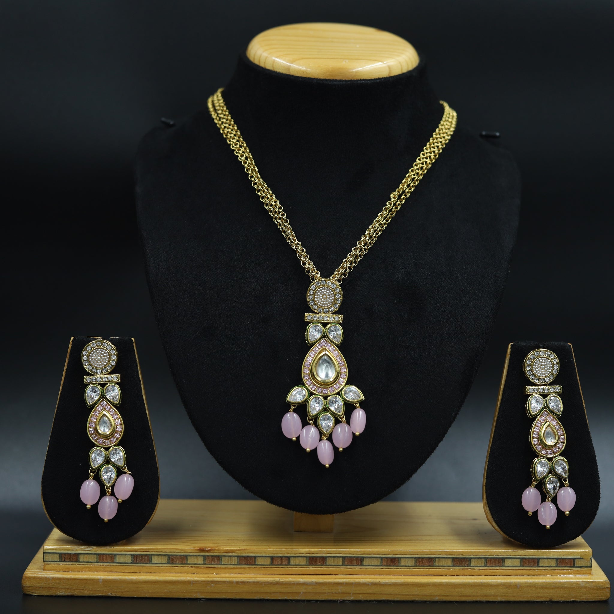 Light Weight Stylish Polki Pendant Set 4460-21