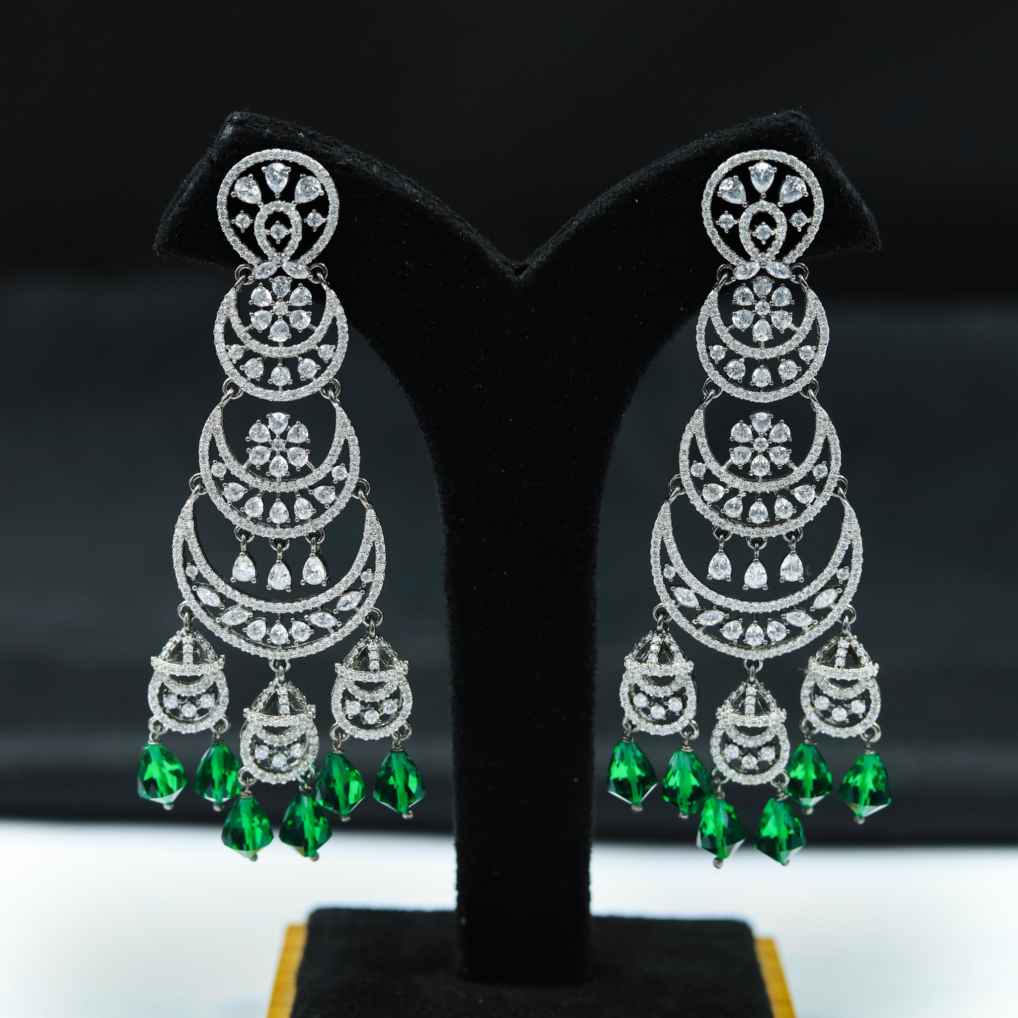 Green Zircon/AD Earring 9875-5035