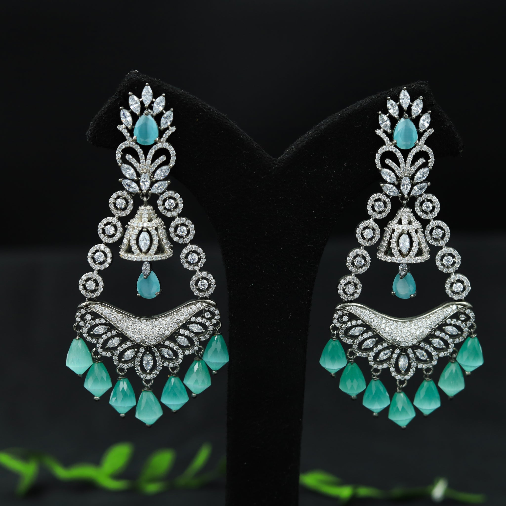 Mint Green Zircon/AD Earring 9853-4995