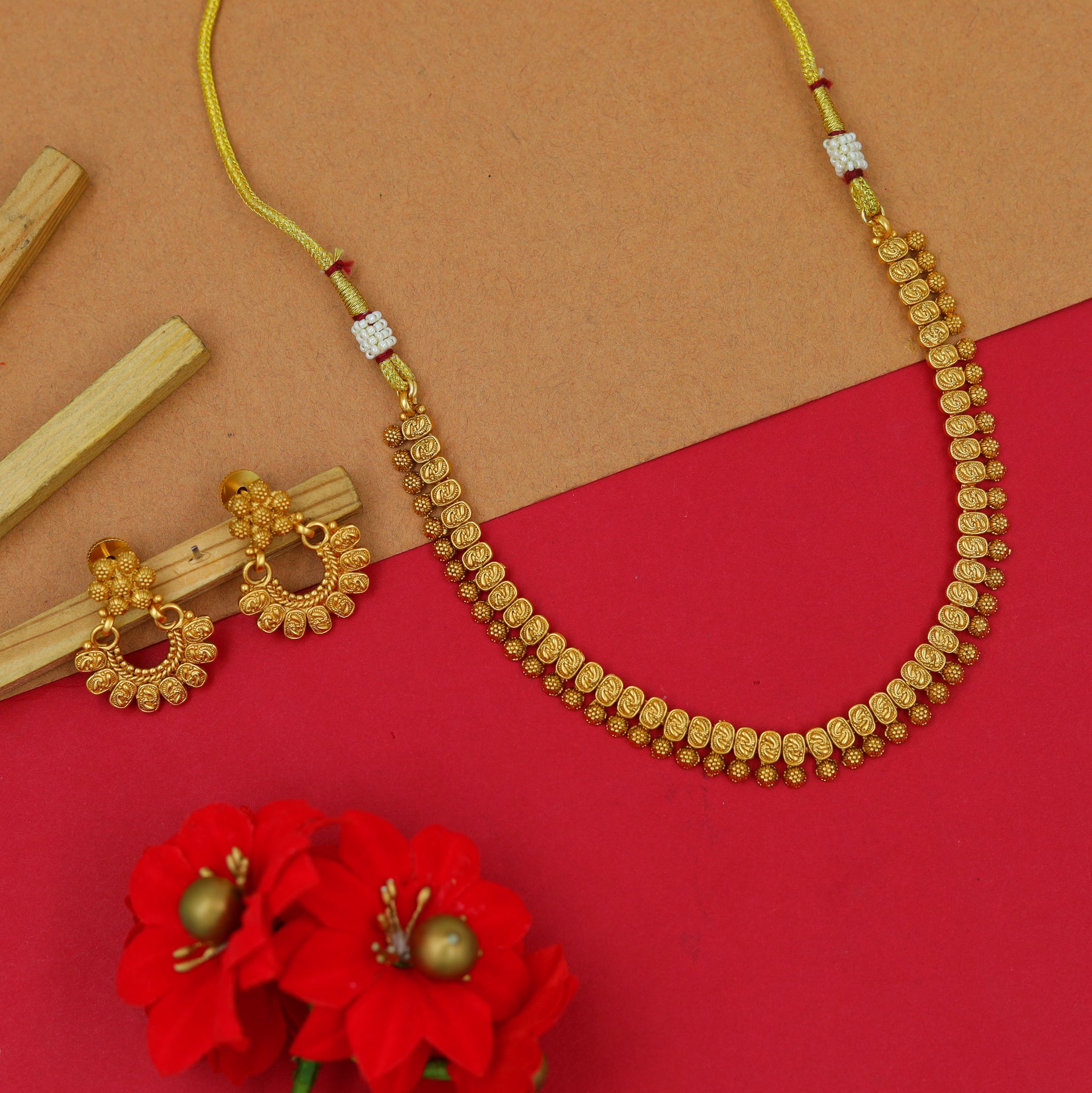 Gold Look Necklace Set 15036-33