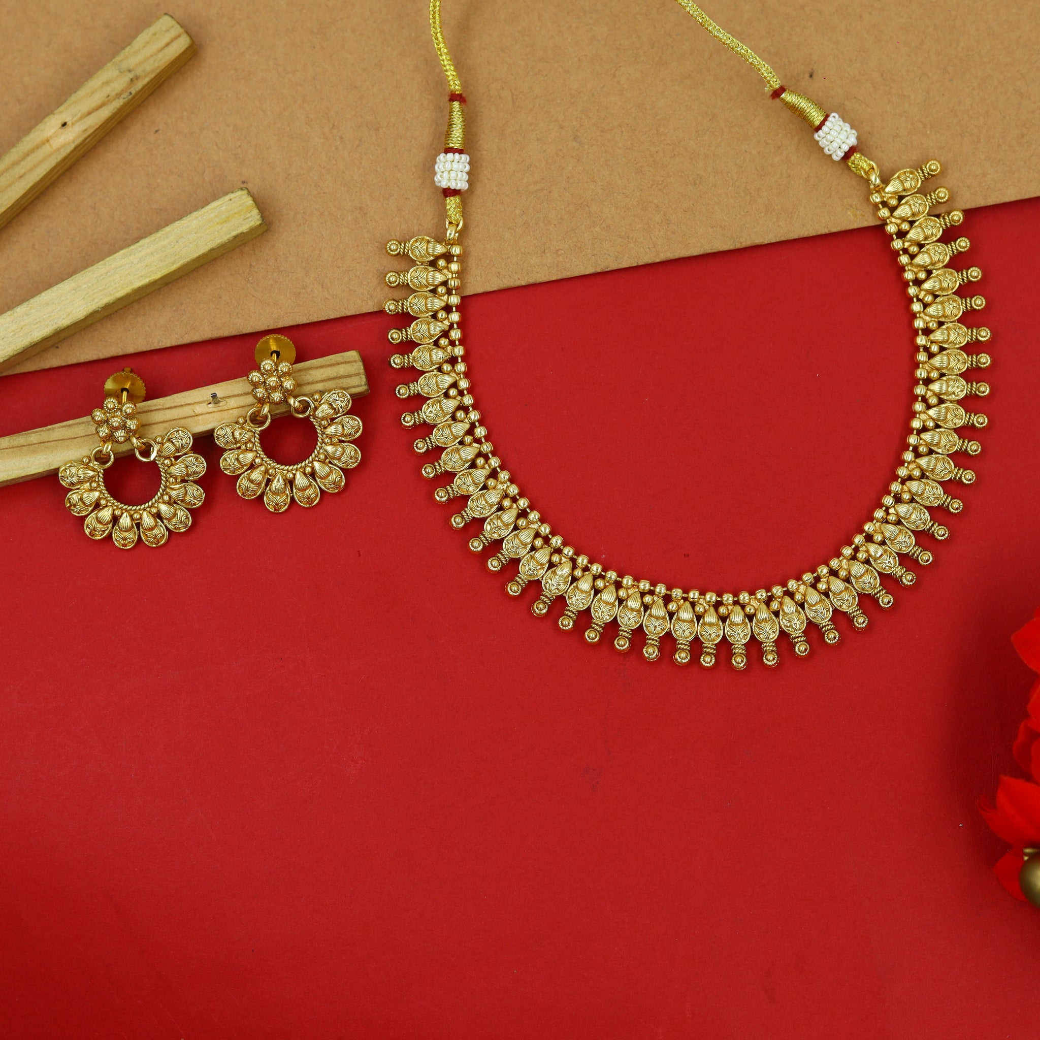 Gold Look Necklace Set 15044-33