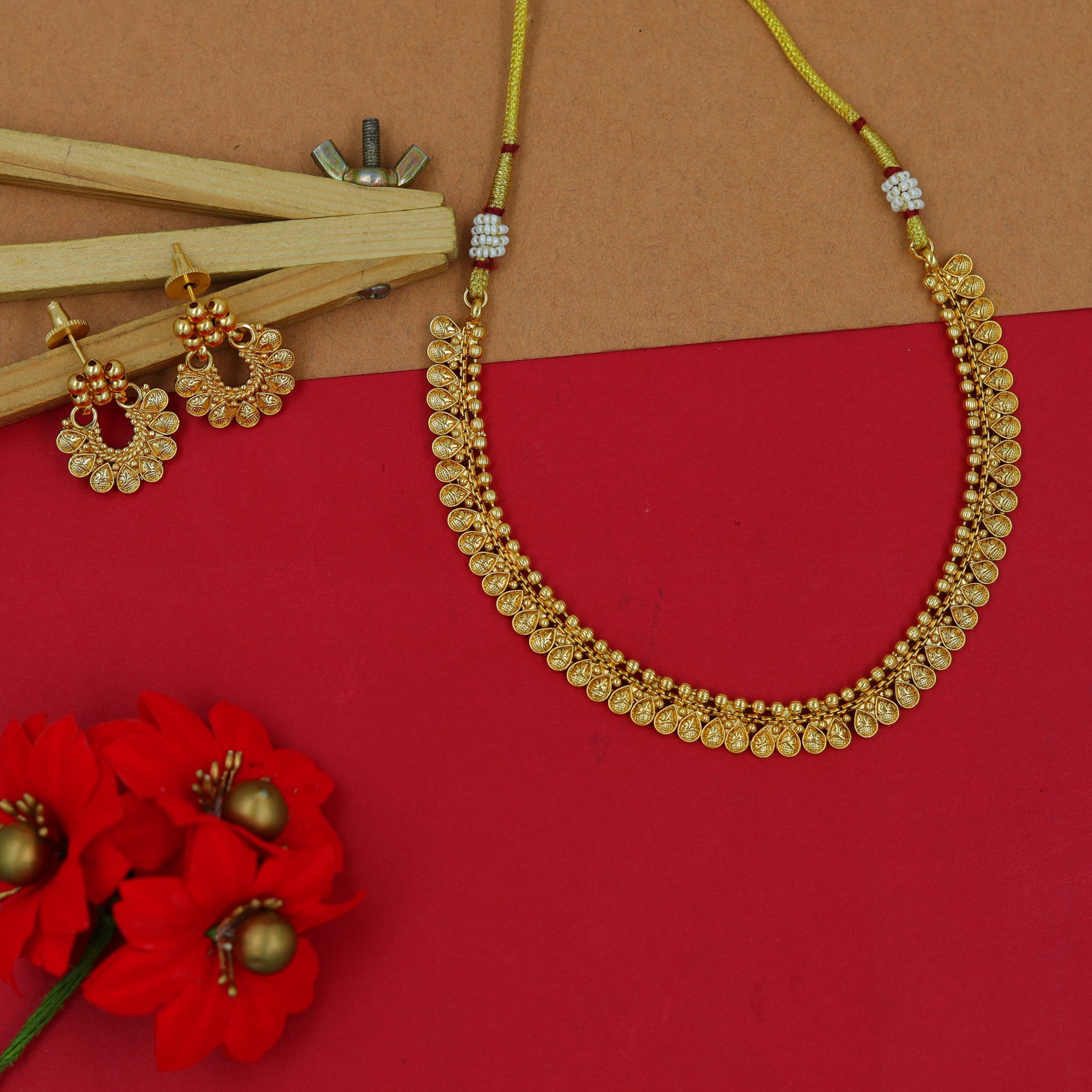 Gold Look Necklace Set 15032-33