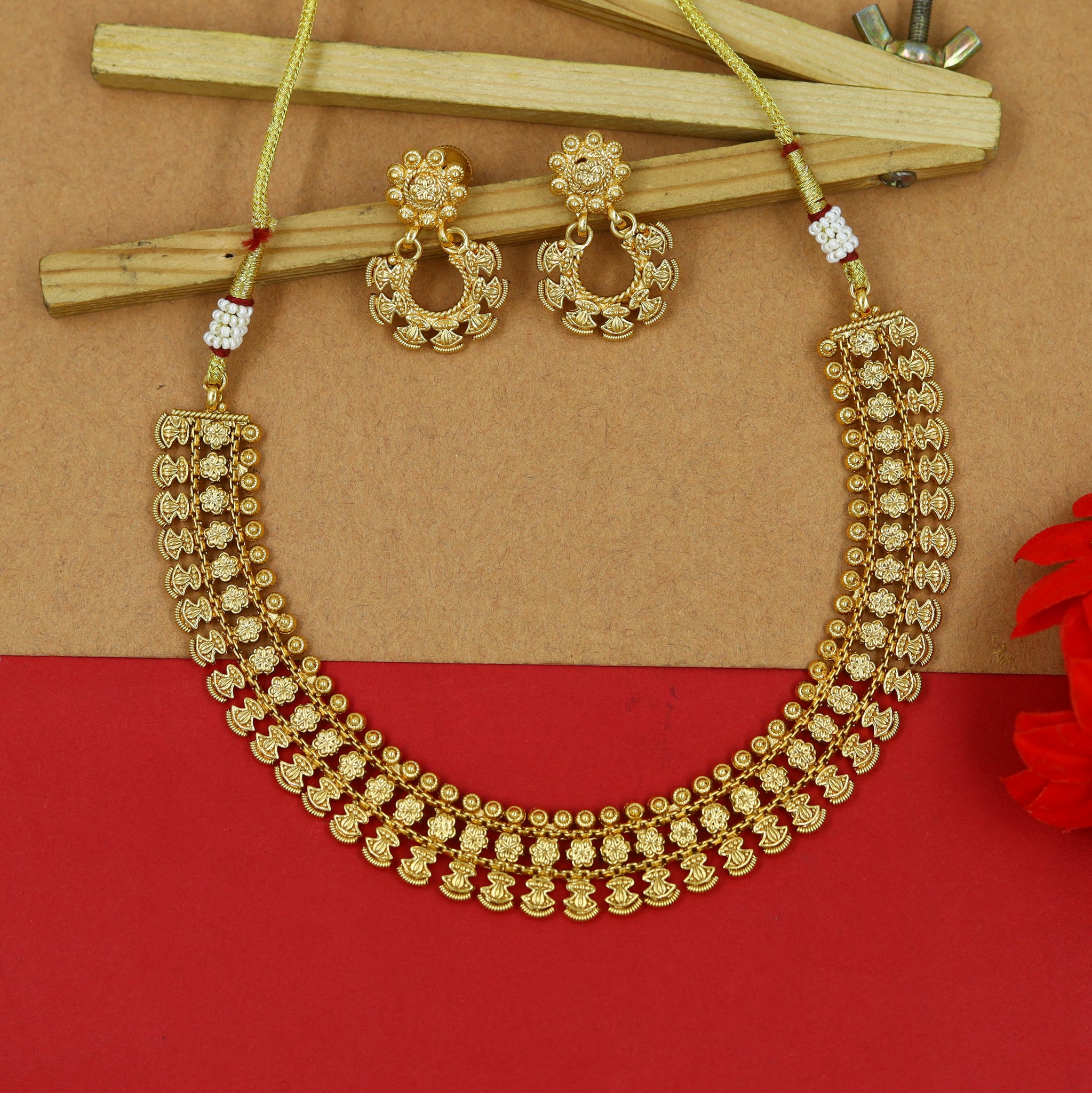 Gold Look Necklace Set 15043-33