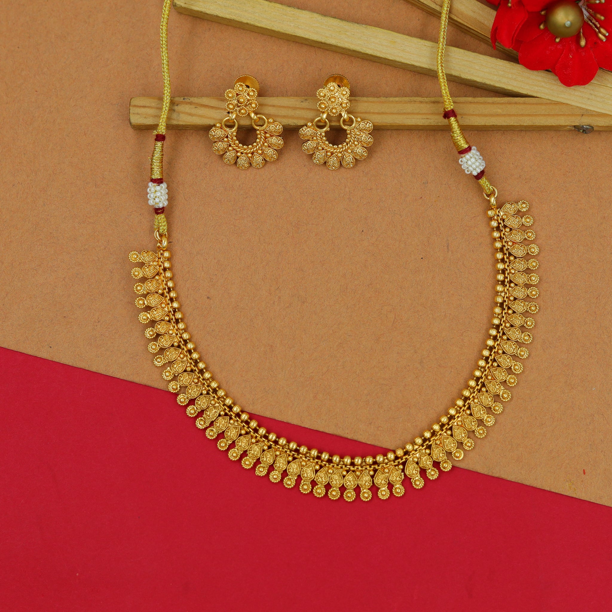 Gold Look Necklace Set 15034-33