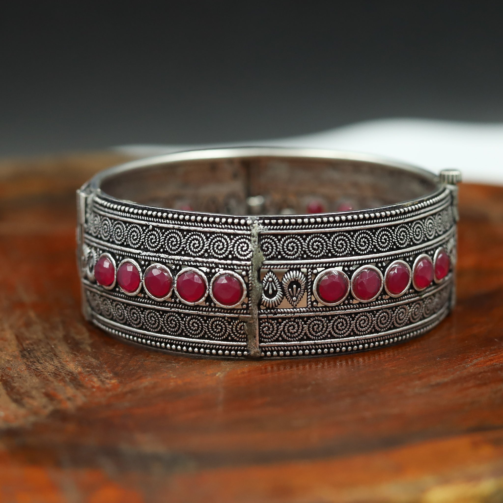 Silver Oxidized Bangles/Kada 1341-31