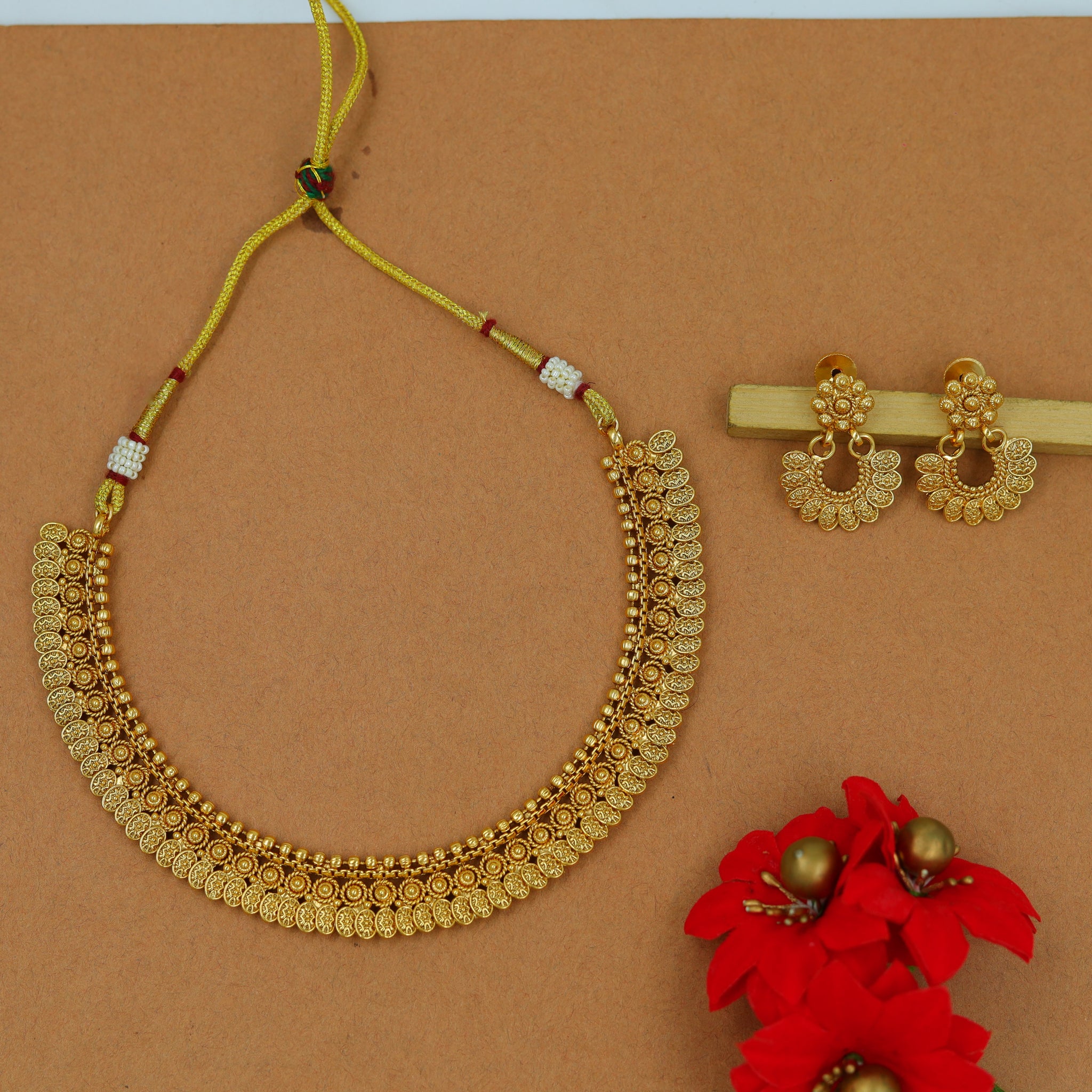 Gold Look Necklace Set 15041-33