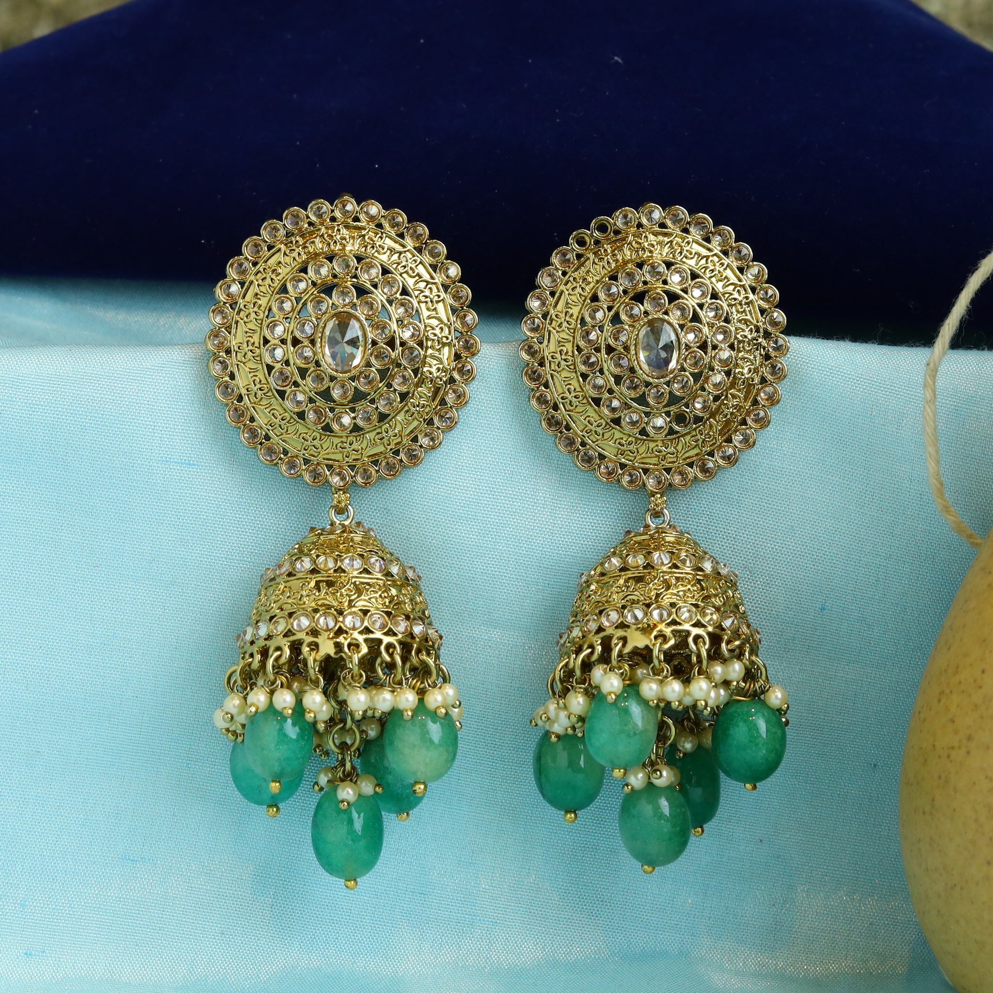 Green Antique Earrings 7651-1246