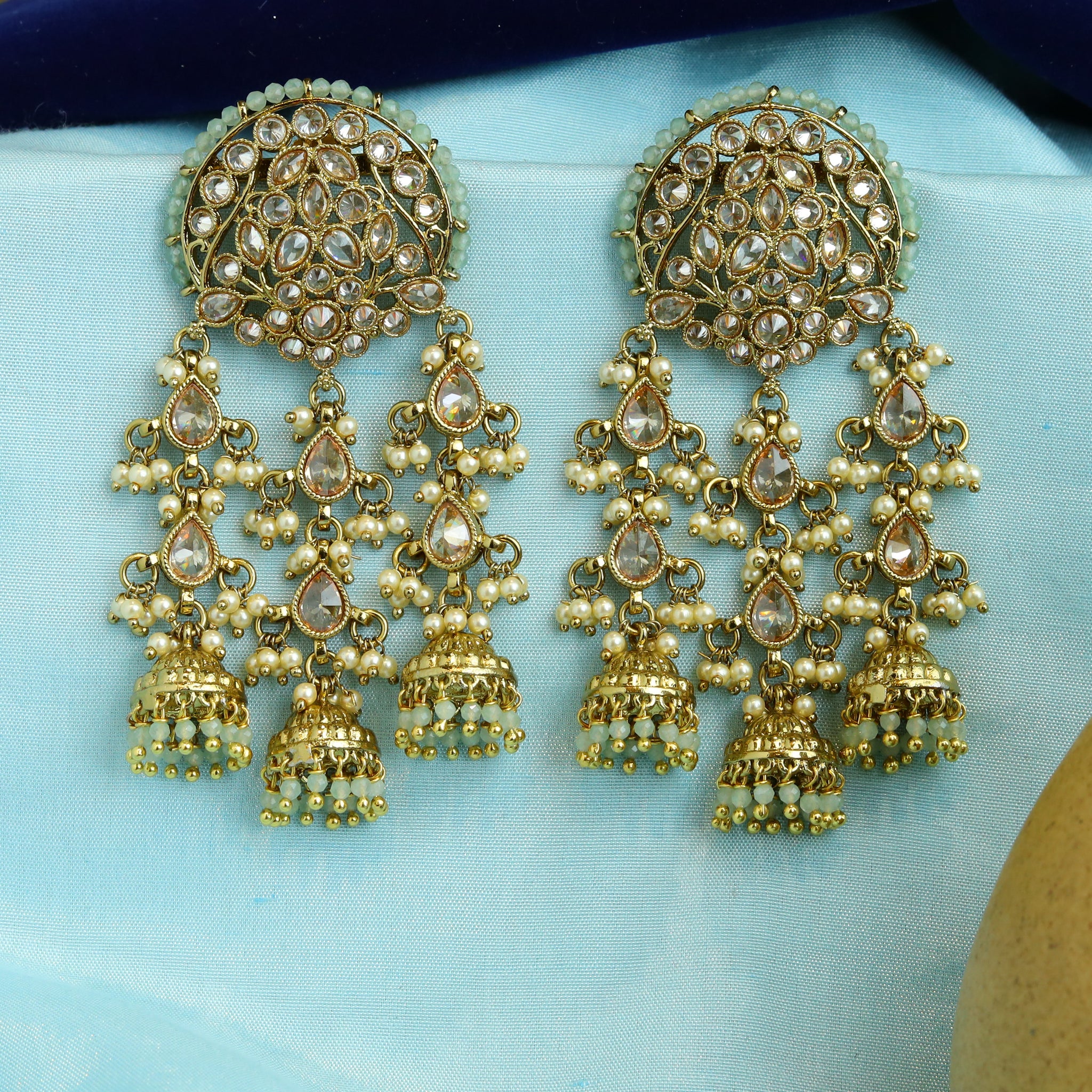 Mint Green Mehandi Polish Earrings 9578-4483