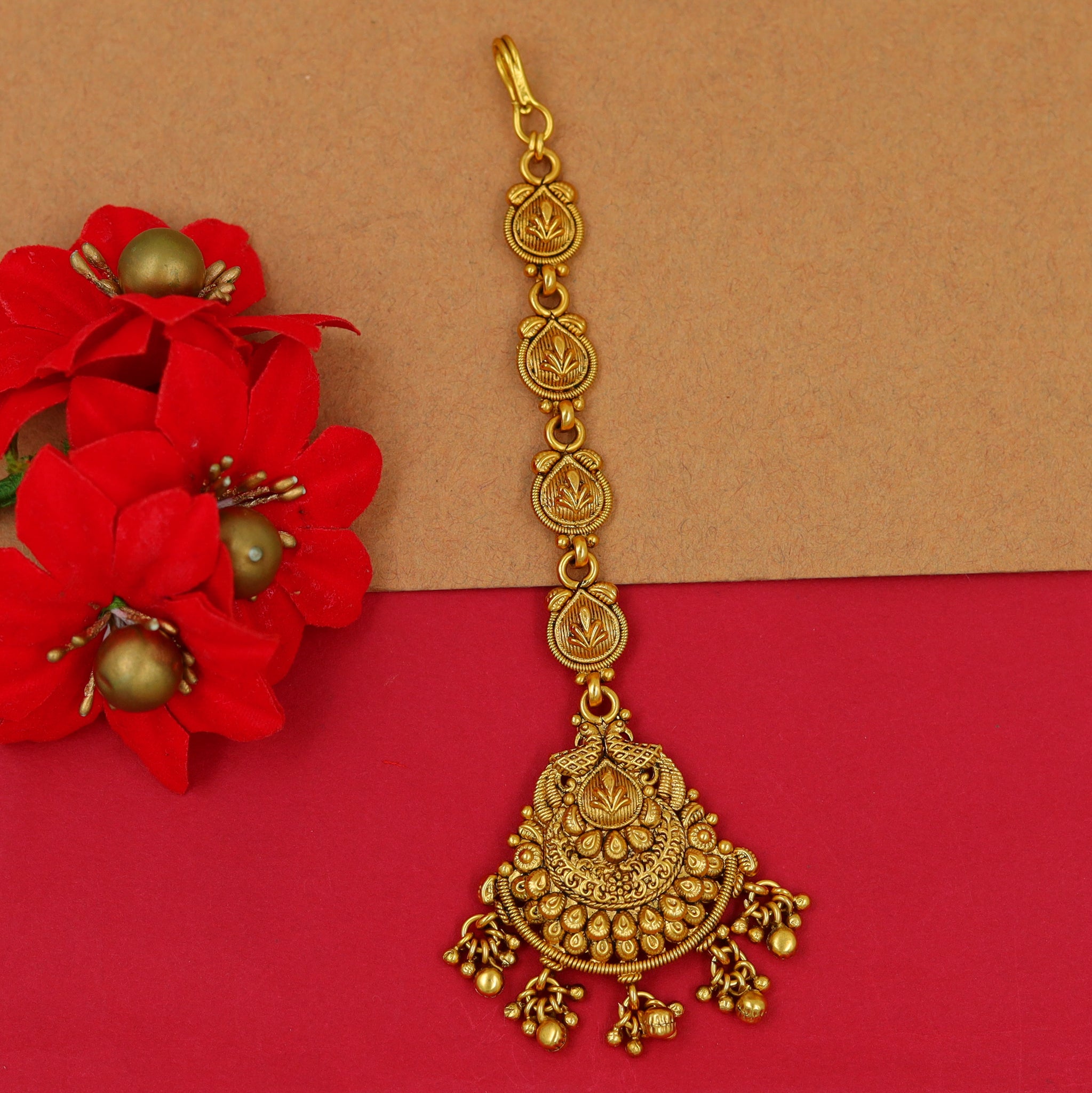 Antique Gold Maang Tikka 15672-28