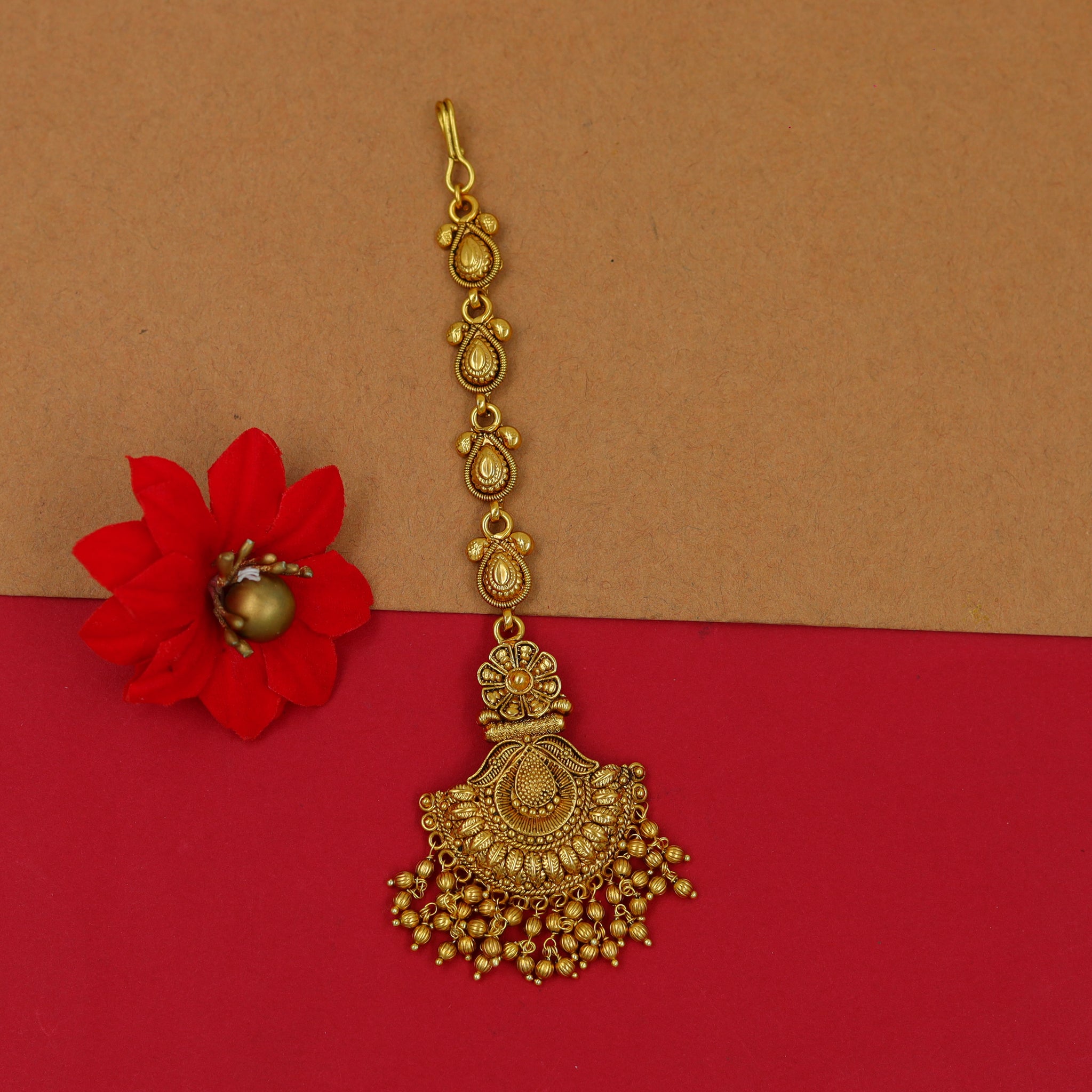 Antique Gold Maang Tikka 15674-28