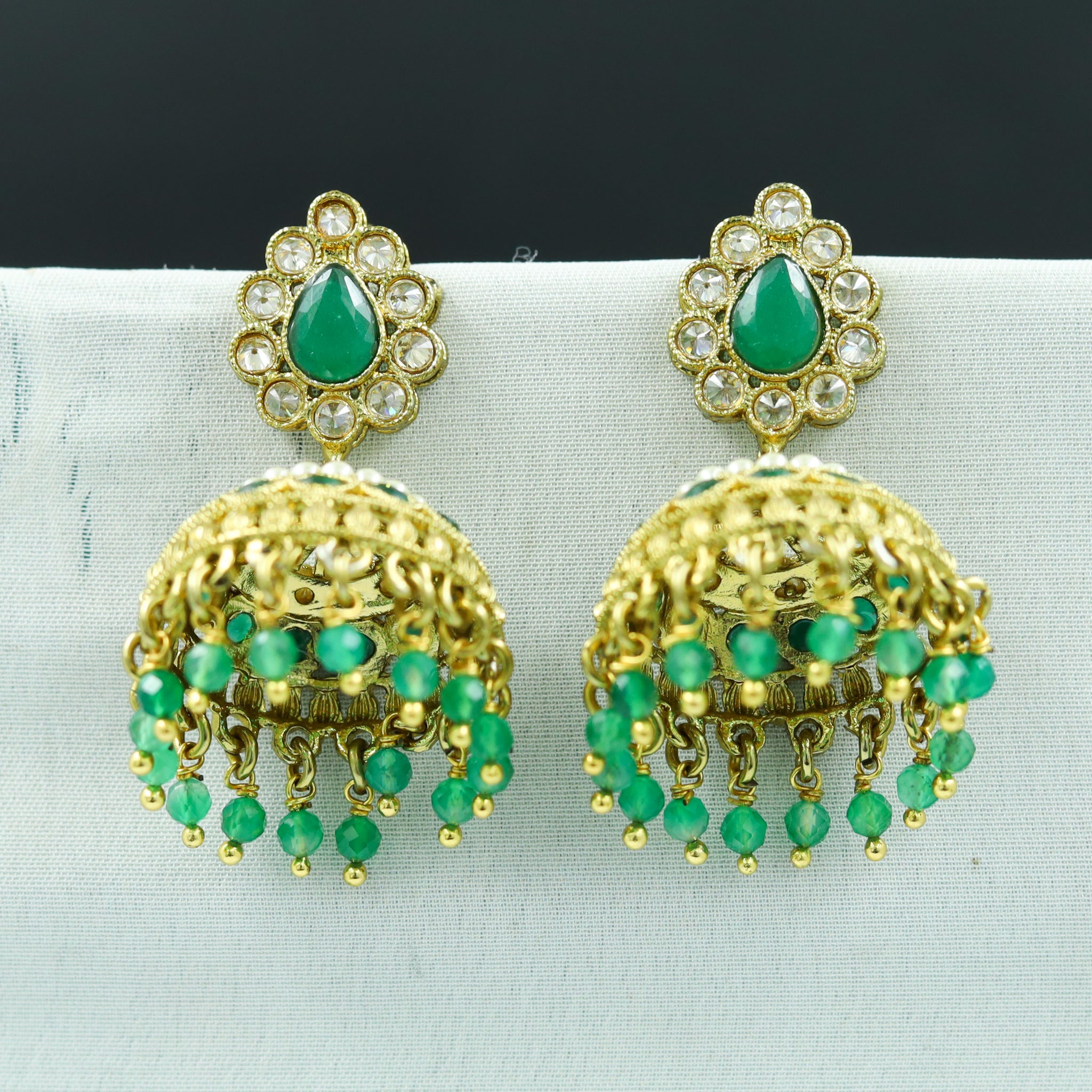 Green Antique Earrings 12838-9408