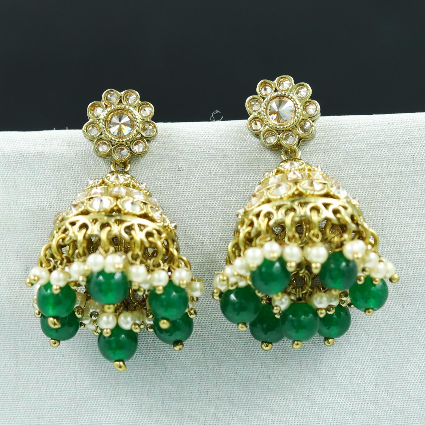 Green Antique Earrings 12459-8901