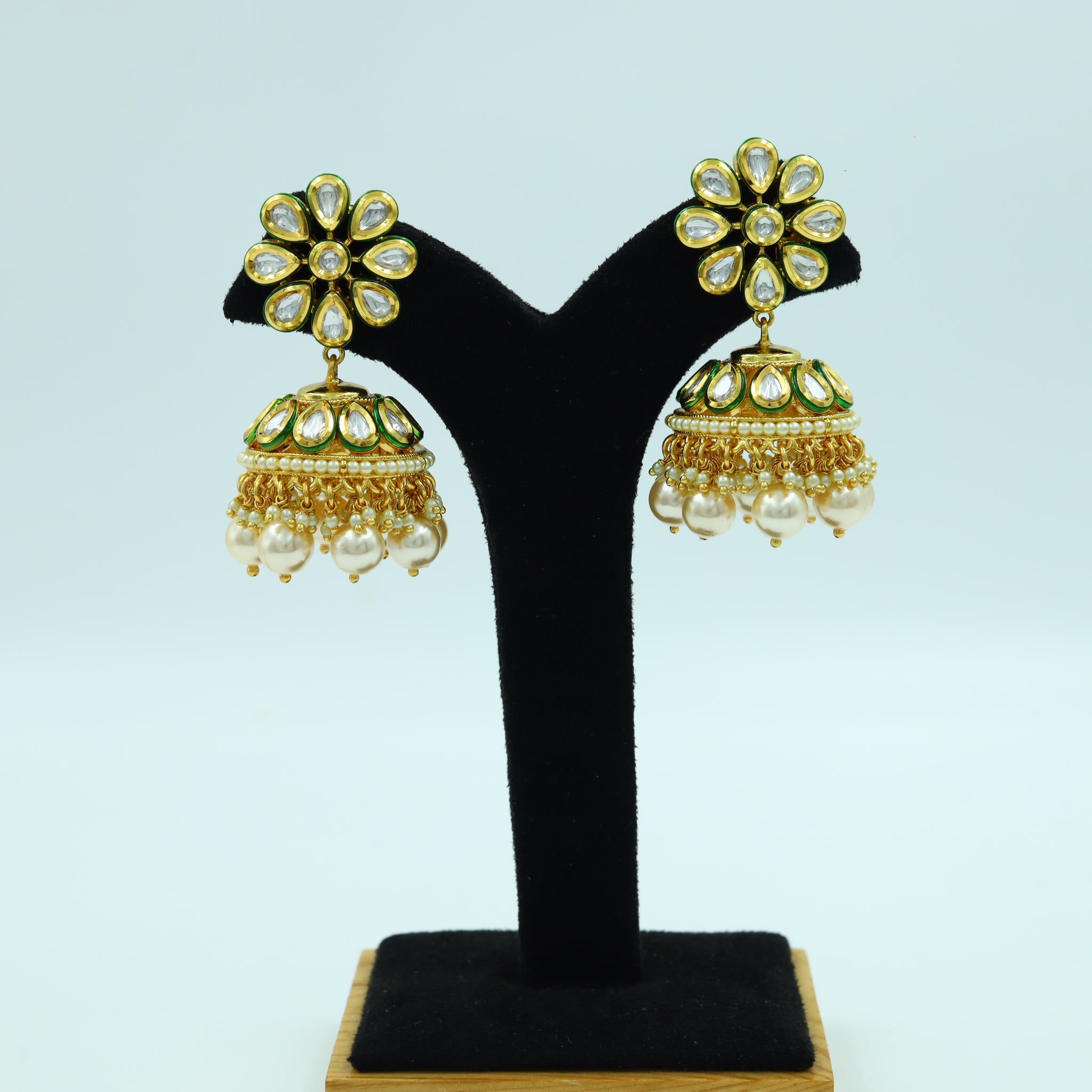 Green Kundan Earring 7698-1345