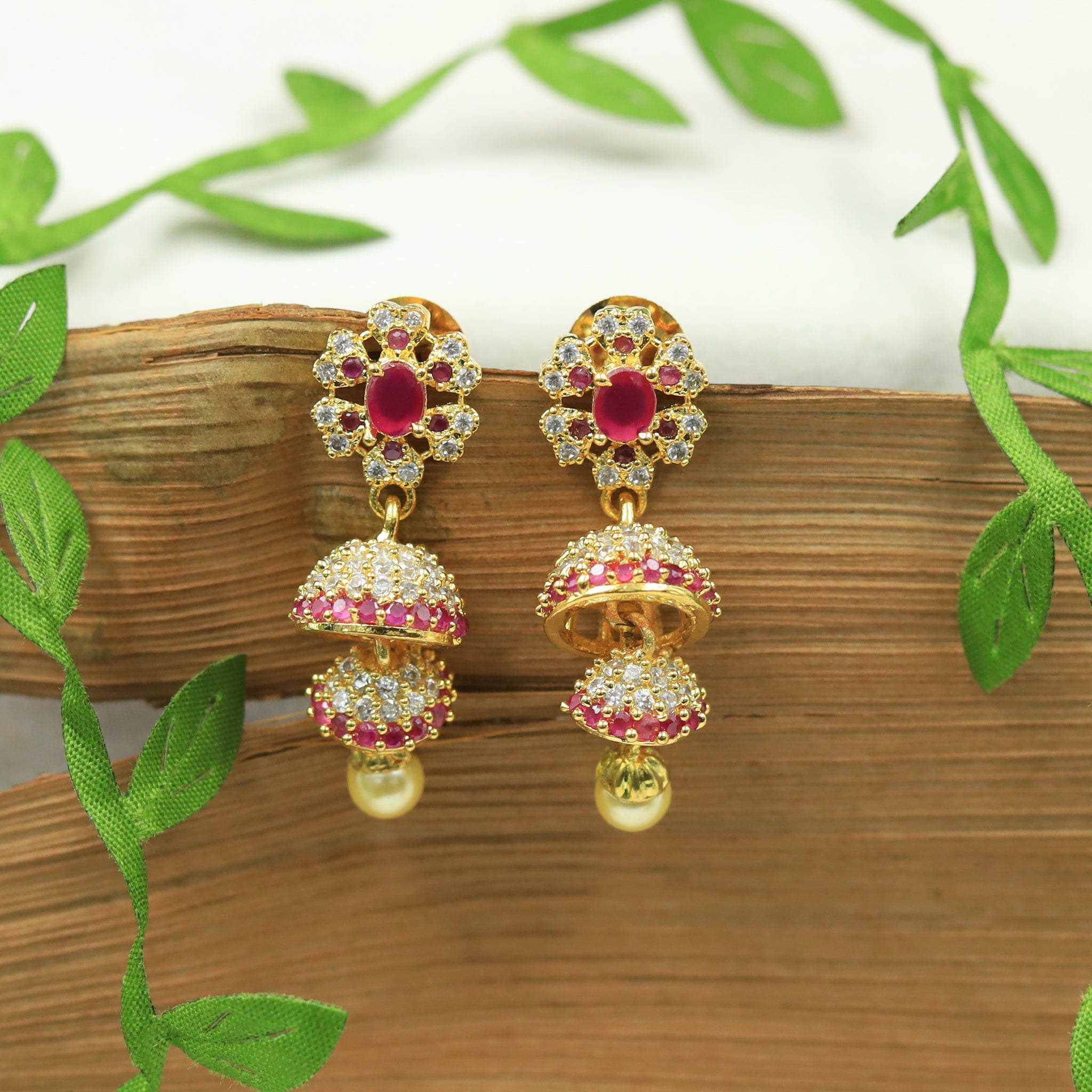 Jhumki Zircon/AD Earring 11180-33