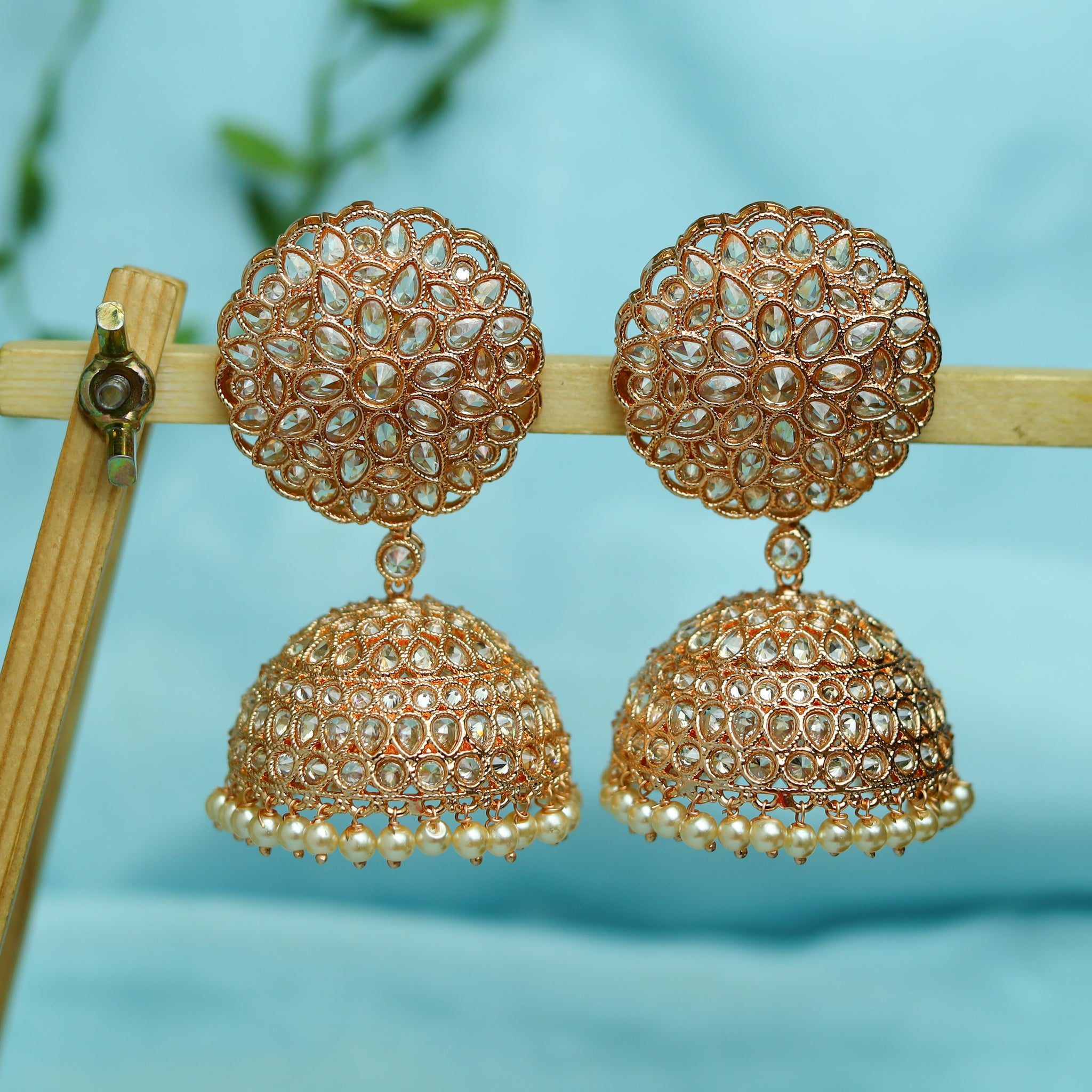 Rose Gold Gold Look Jhumki  17959-5141