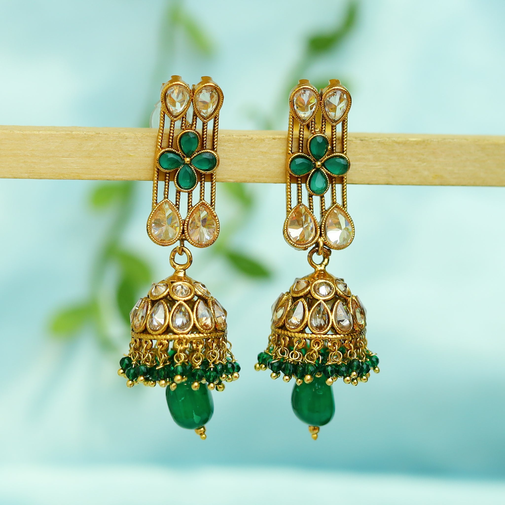 Green Gold Look Earring 17383-4531