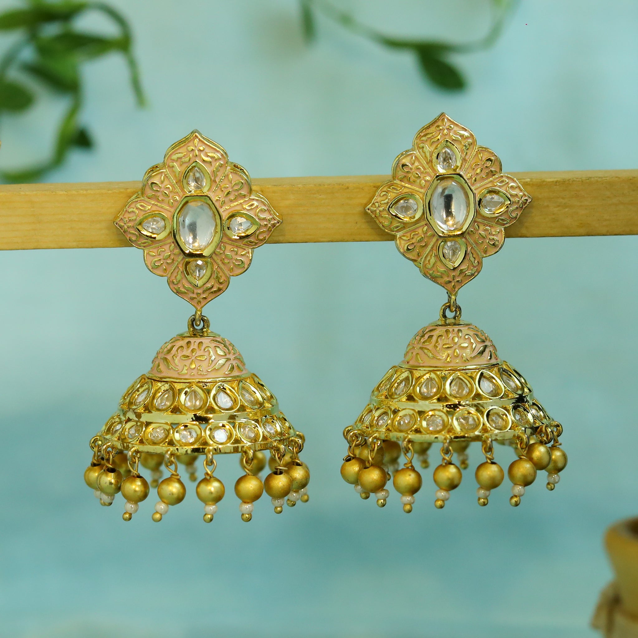 Mint Green Kundan Earring 10136-5602