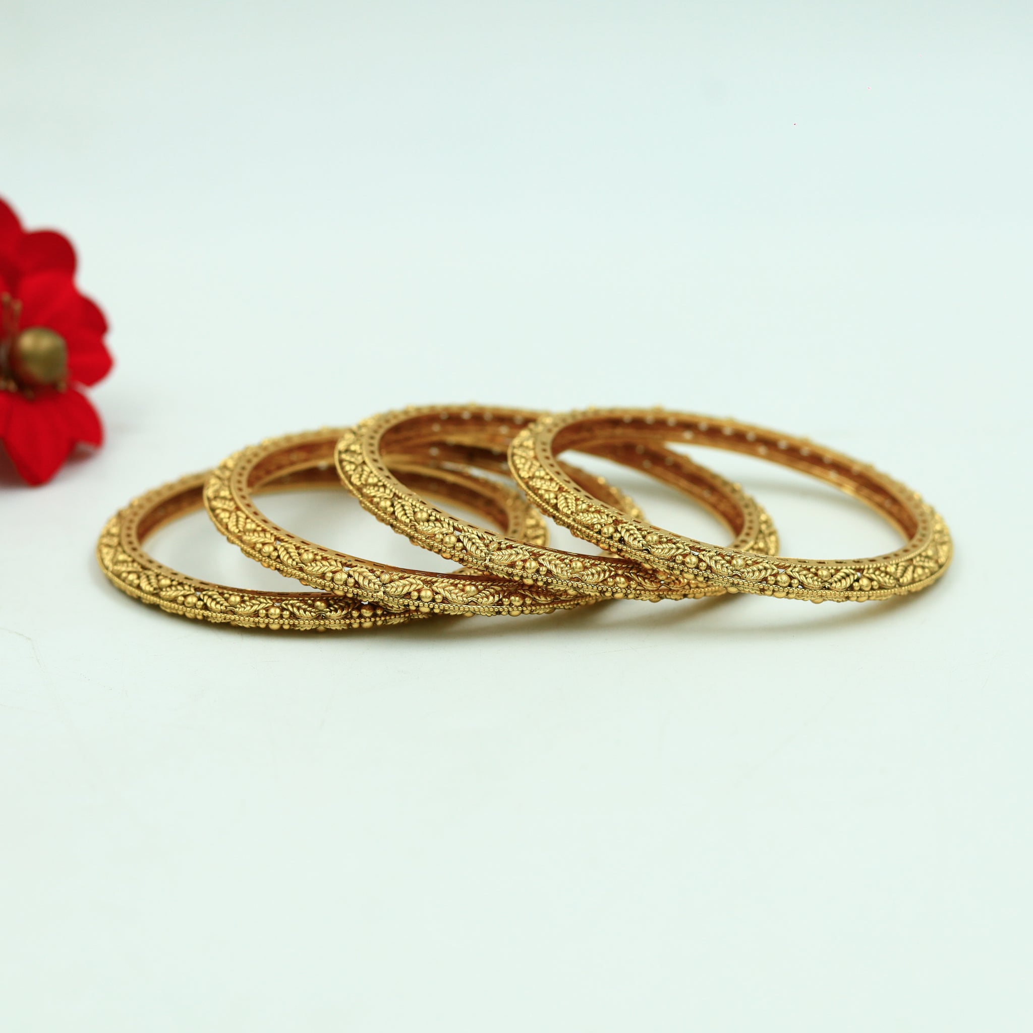 Antique Gold Finish Bangles/Kada 12038-28