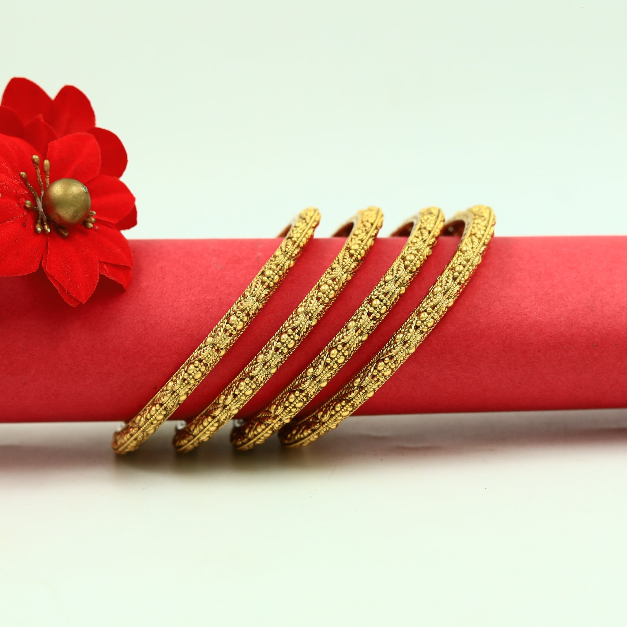 Antique Gold Finish Bangles/Kada 12038-28