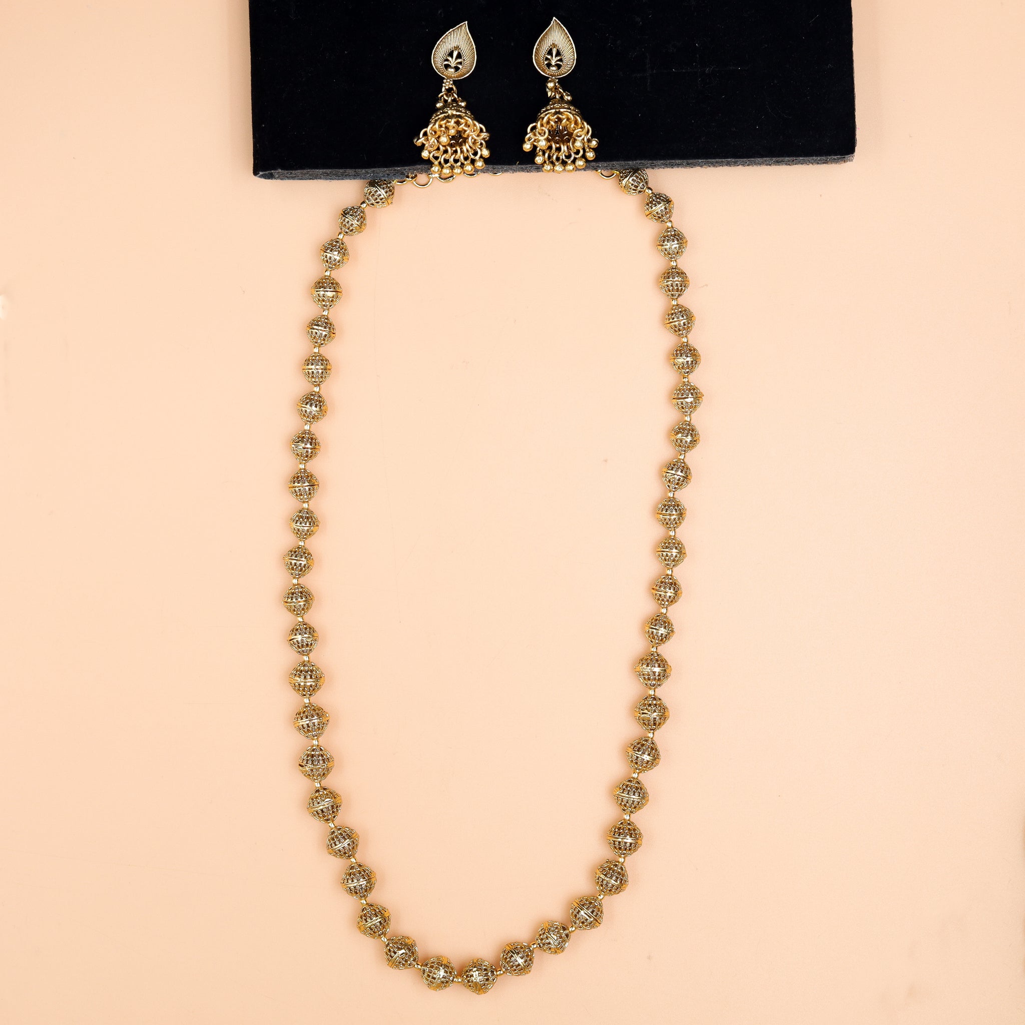 Gold Look Pearl Necklace Set 11002-21