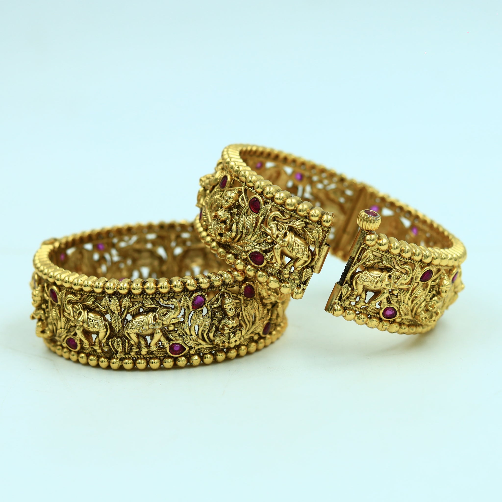 Antique Gold Finish Bangles/Kada 6330-28