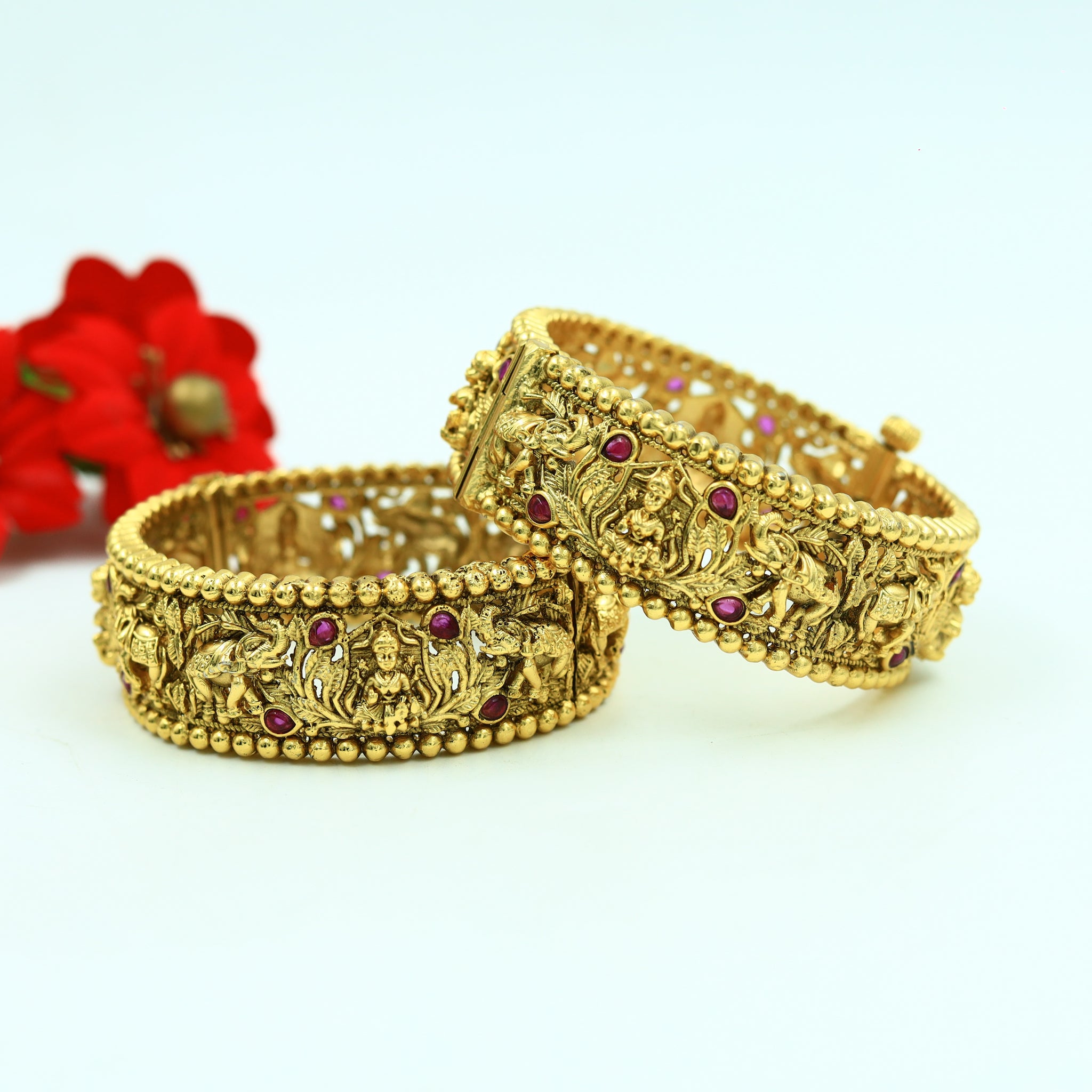 Antique Gold Finish Bangles/Kada 6330-28