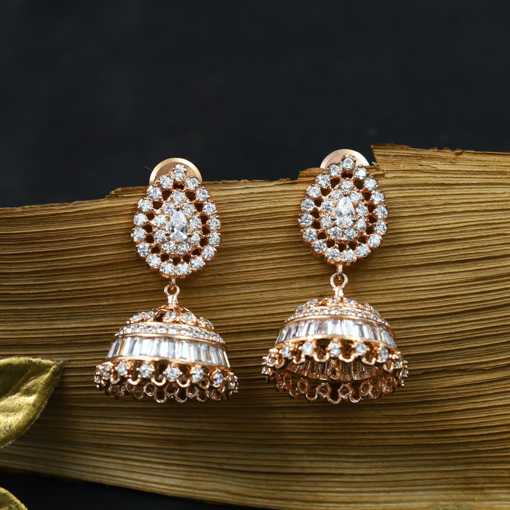 Rose Gold Zircon/AD Earring 18362-5544