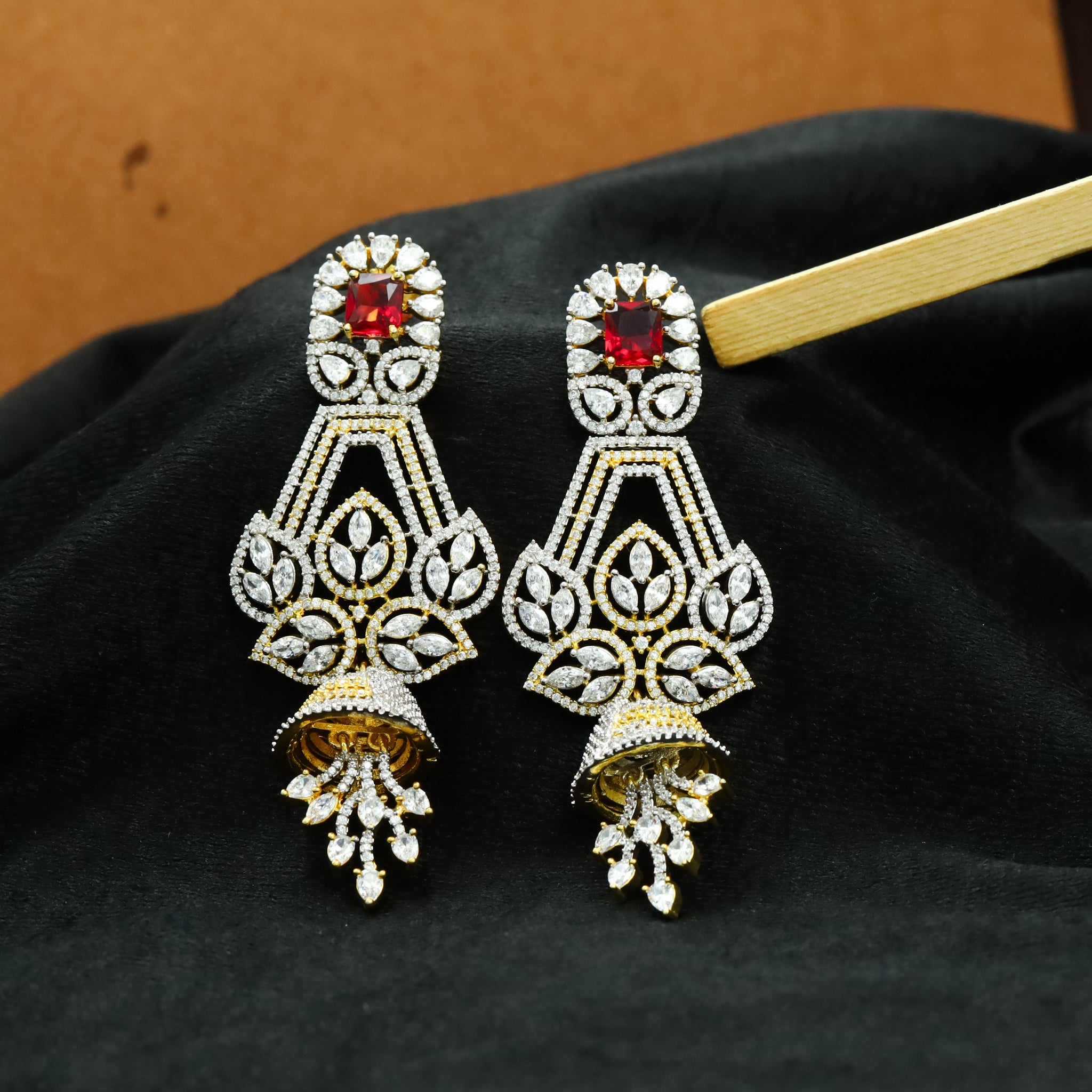 Ruby Zircon/AD Long Jhumki 8785-2838