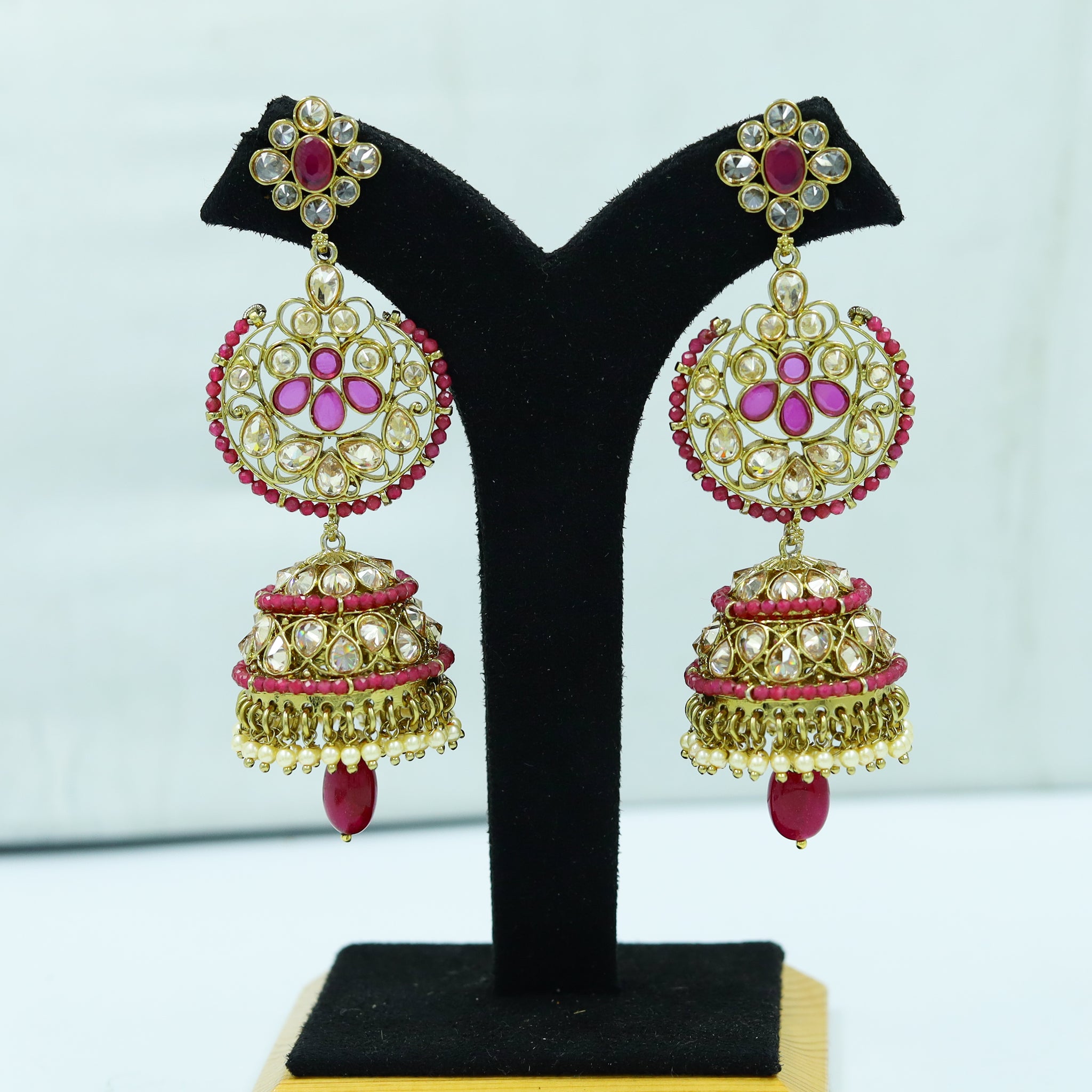 Ruby Antique Jhumki 12193 - 8517