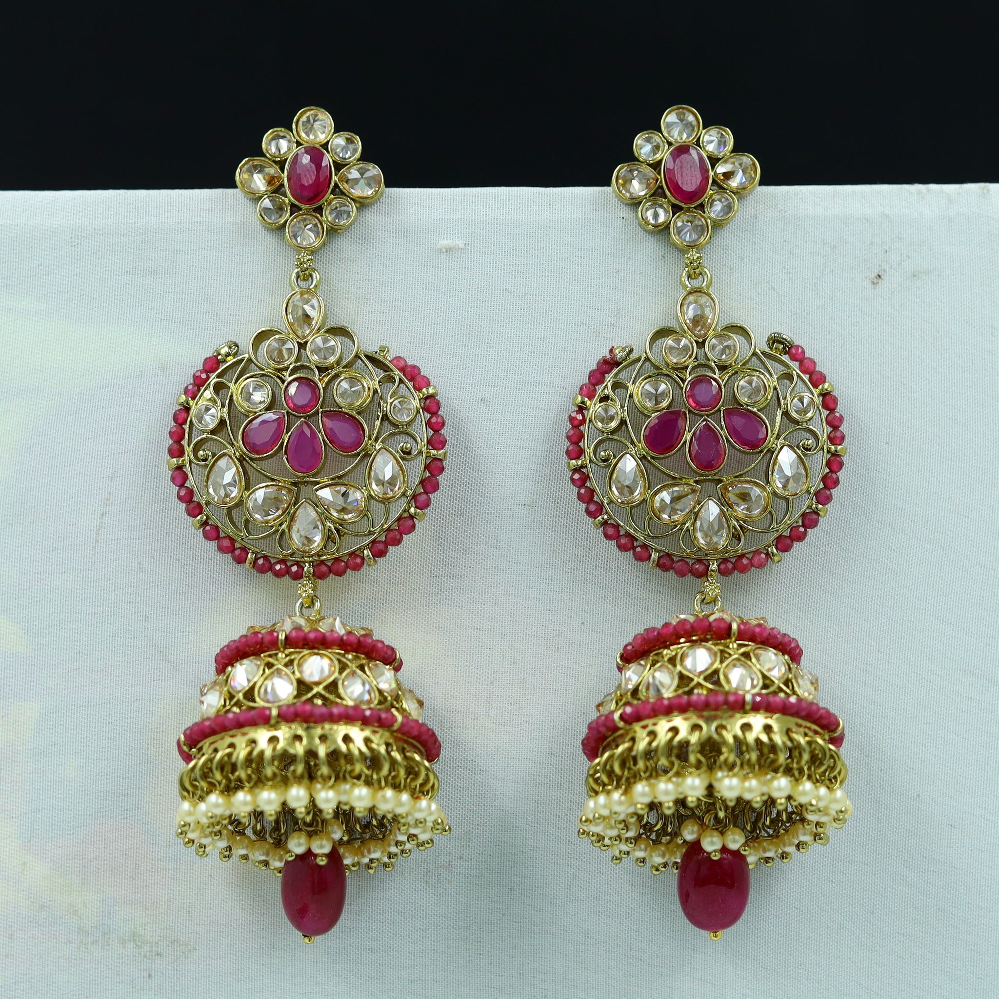 Ruby Antique Jhumki 12193 - 8517