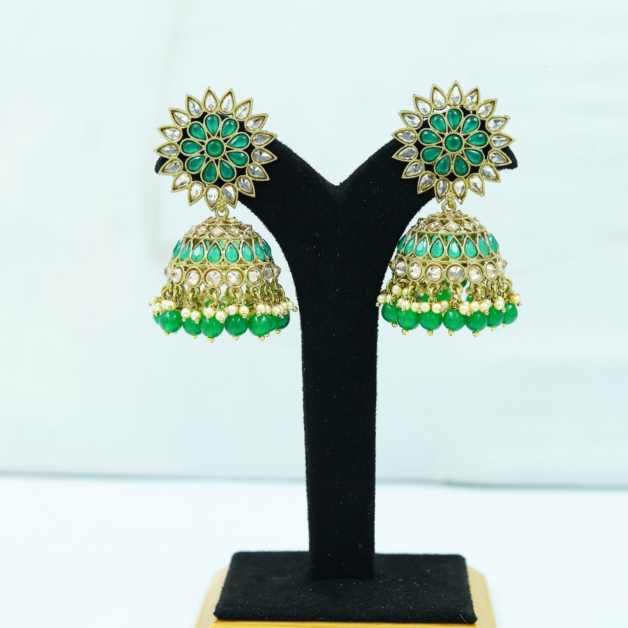 Green Antique Earrings 9603-4538