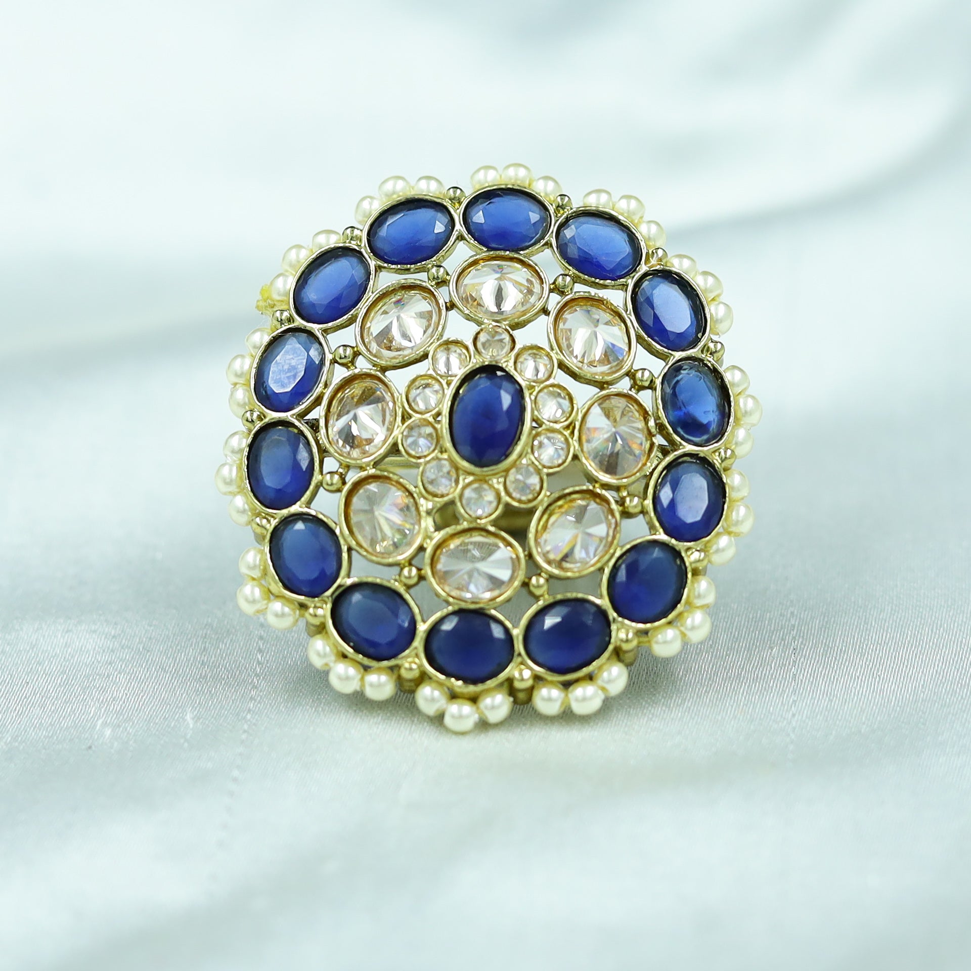 Antique Cocktail Blue ring 19855-7039