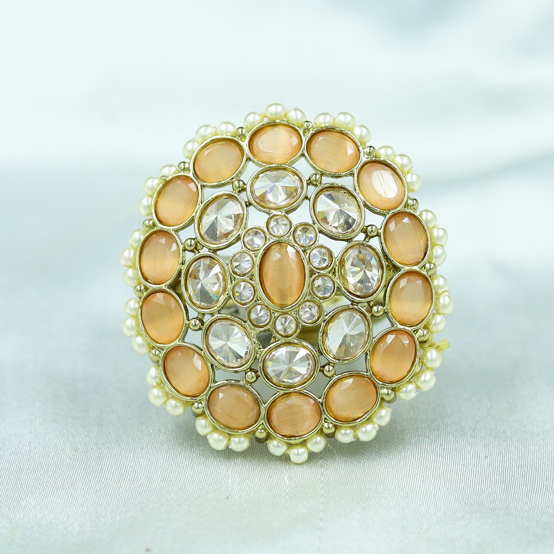 Antique  Cocktail Peach Ring 19856-7040