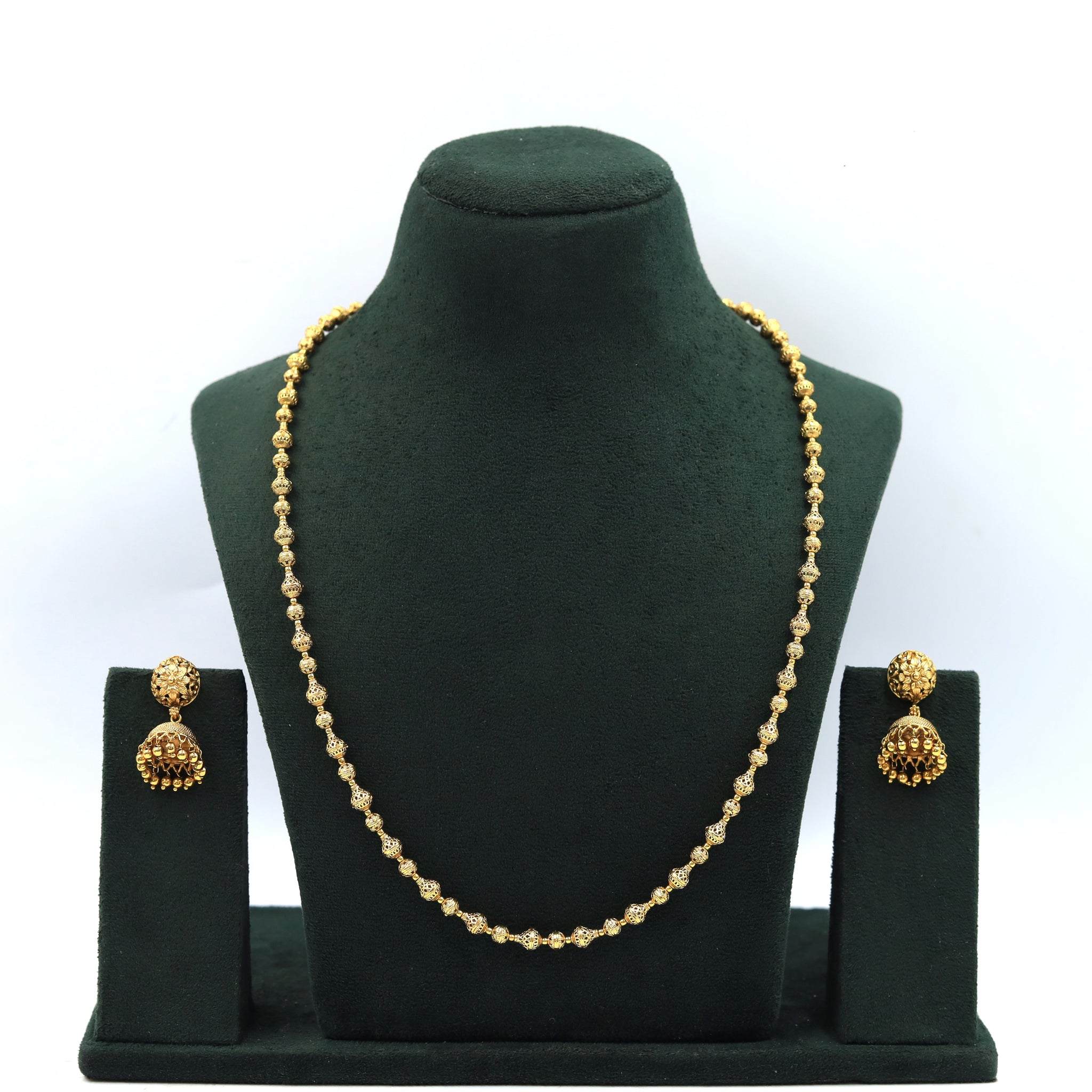 Long Neck Pearl Necklace Set 12904-31