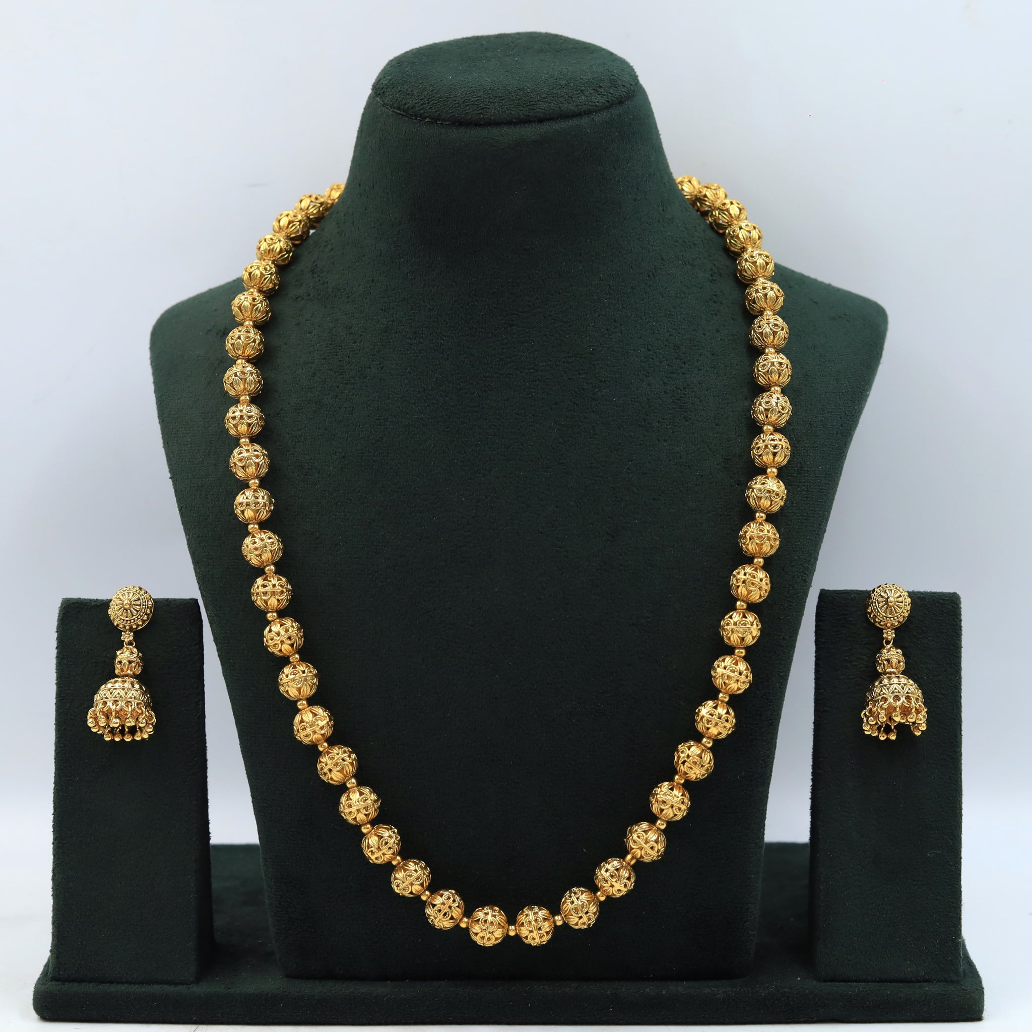 Gold Pearl Necklace Set 18778-5960