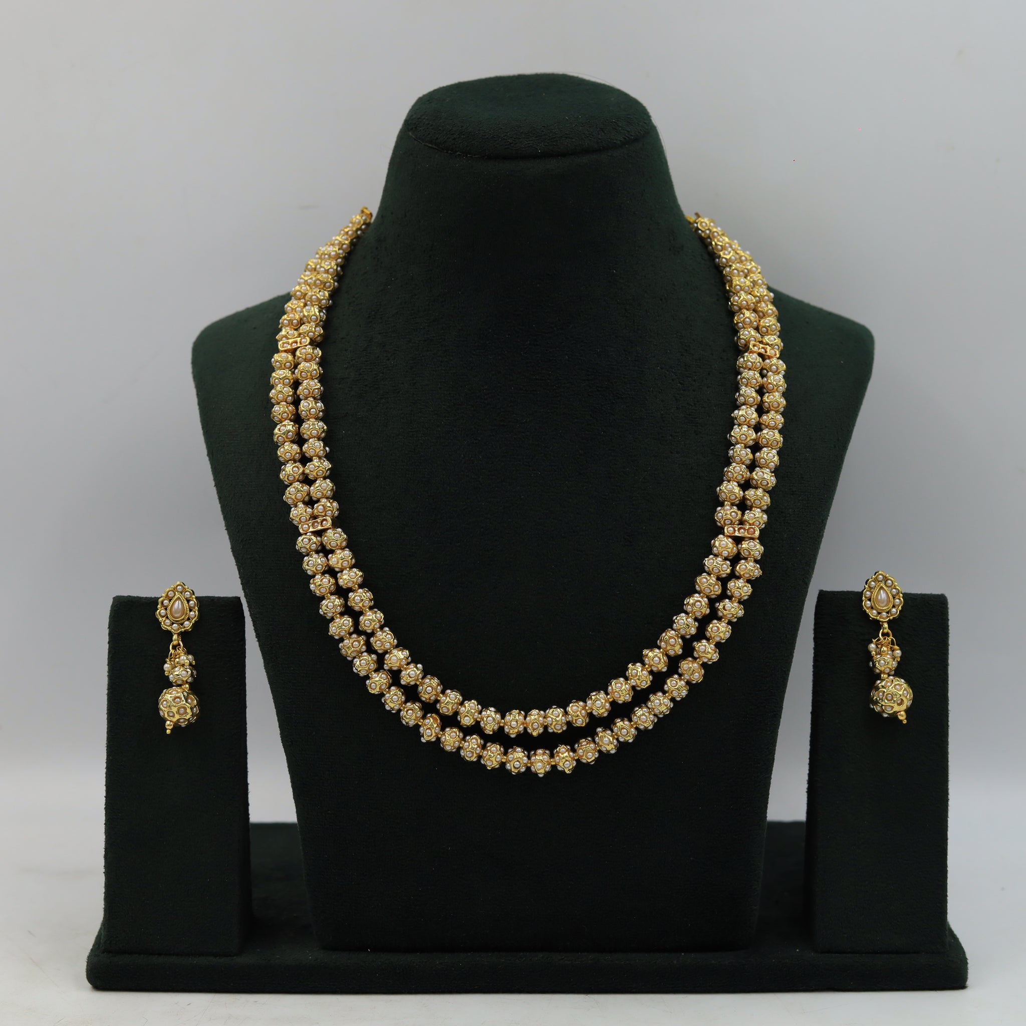 Jadau Pearl Necklace Set 11007-21