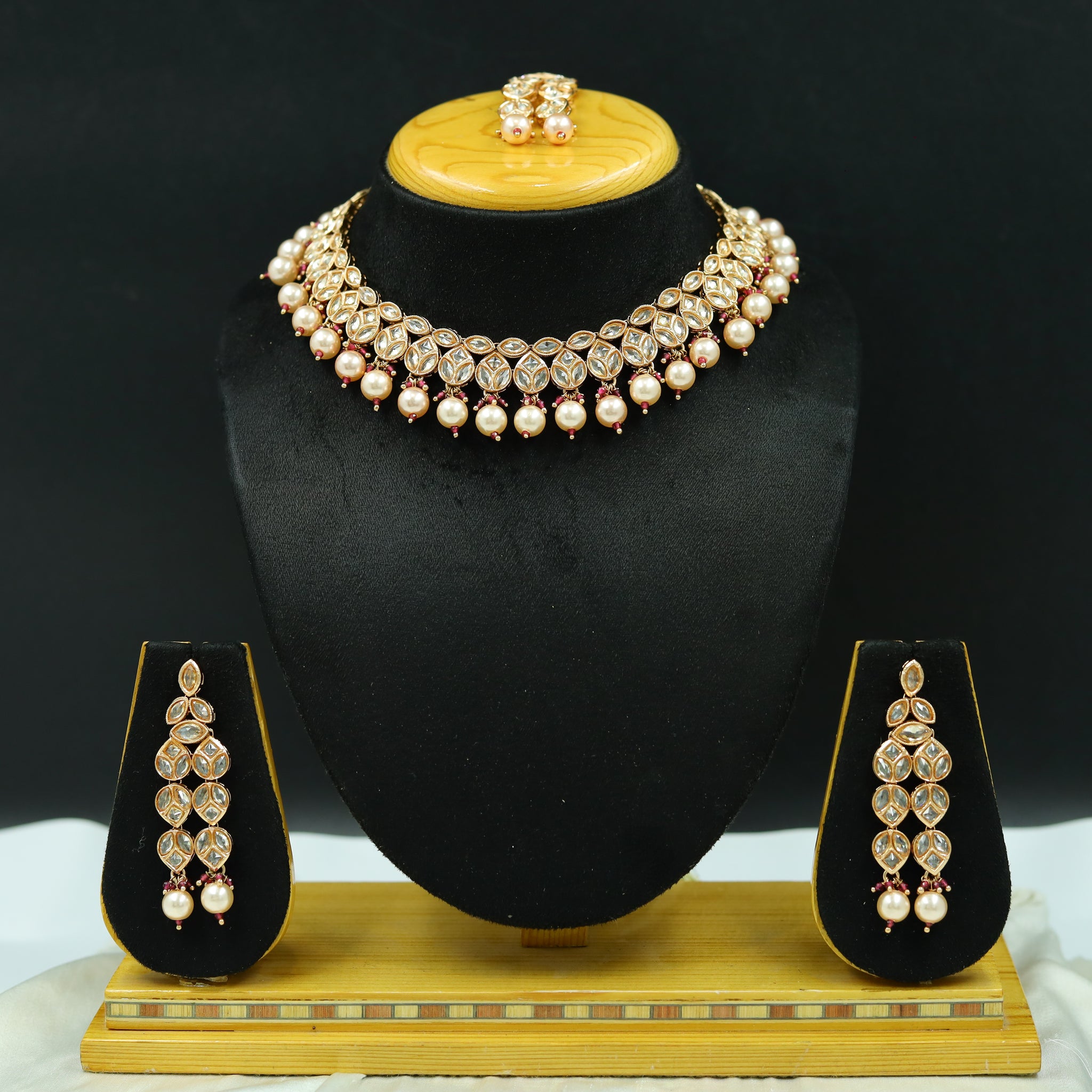 Rose Gold Gold Look Necklace Set 12589-9082