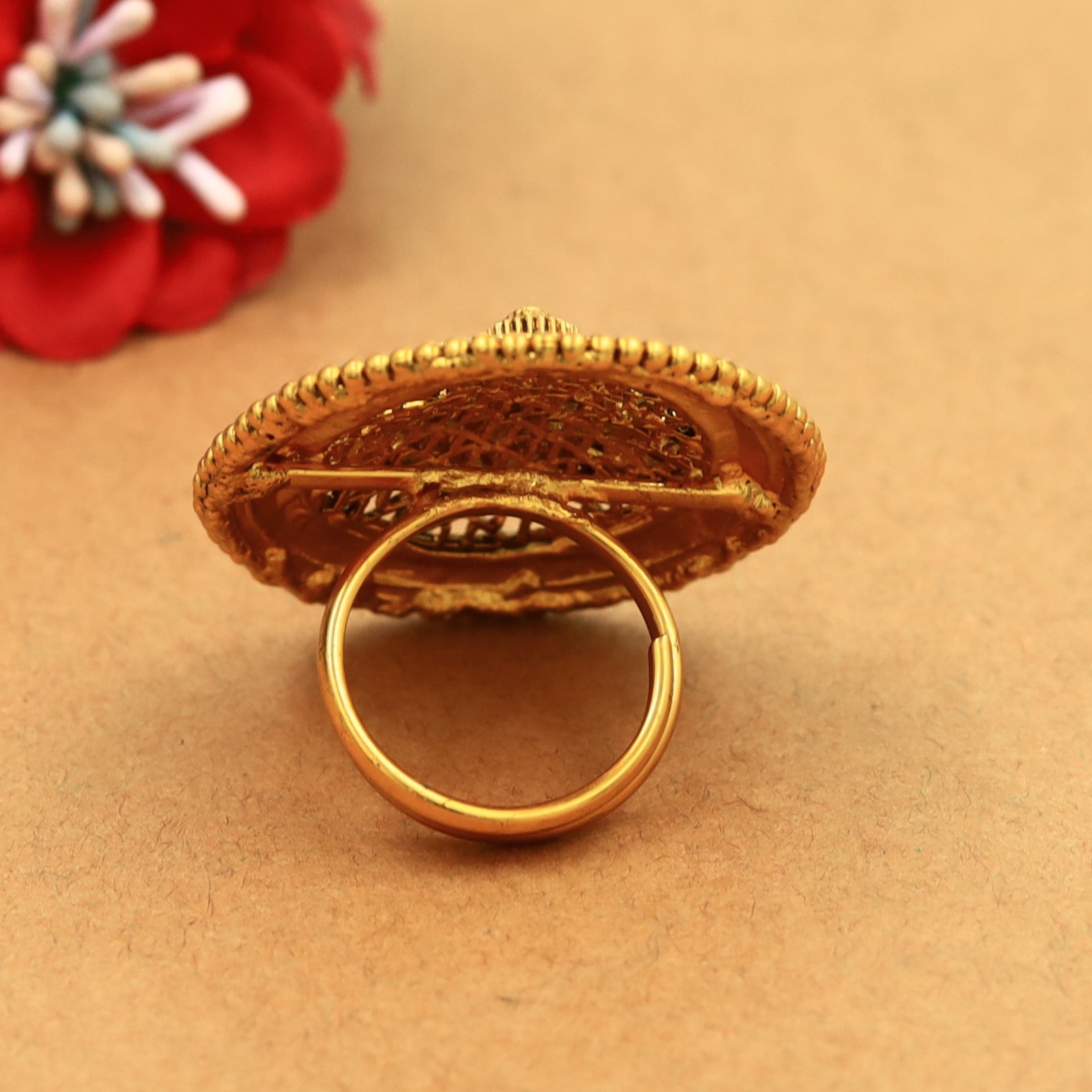 Antique Gold Finish Ring 7093-1